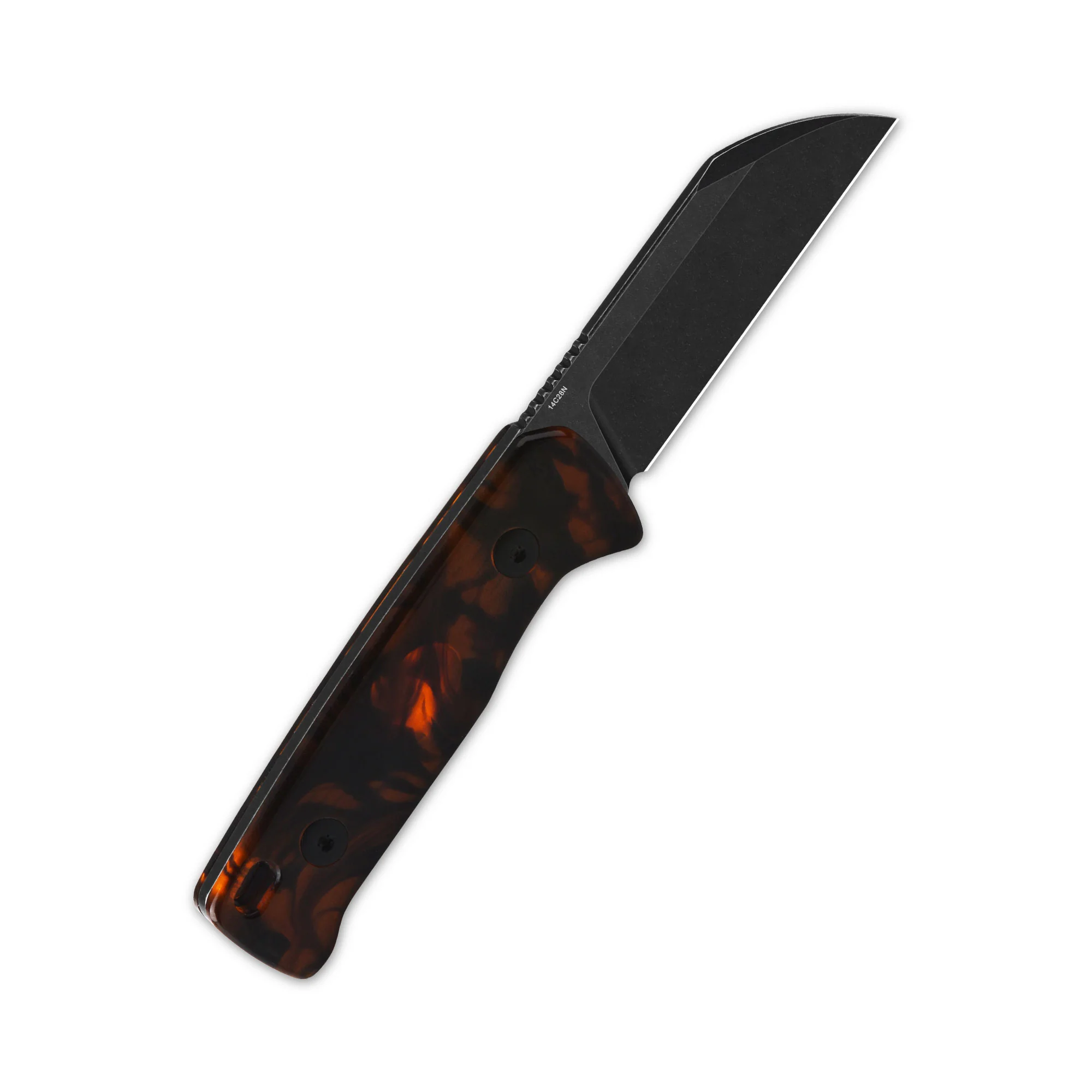 QSP Baby Penguin 14C28N blade Tortoise Resin handle with Clip Slip sheath - Image 8