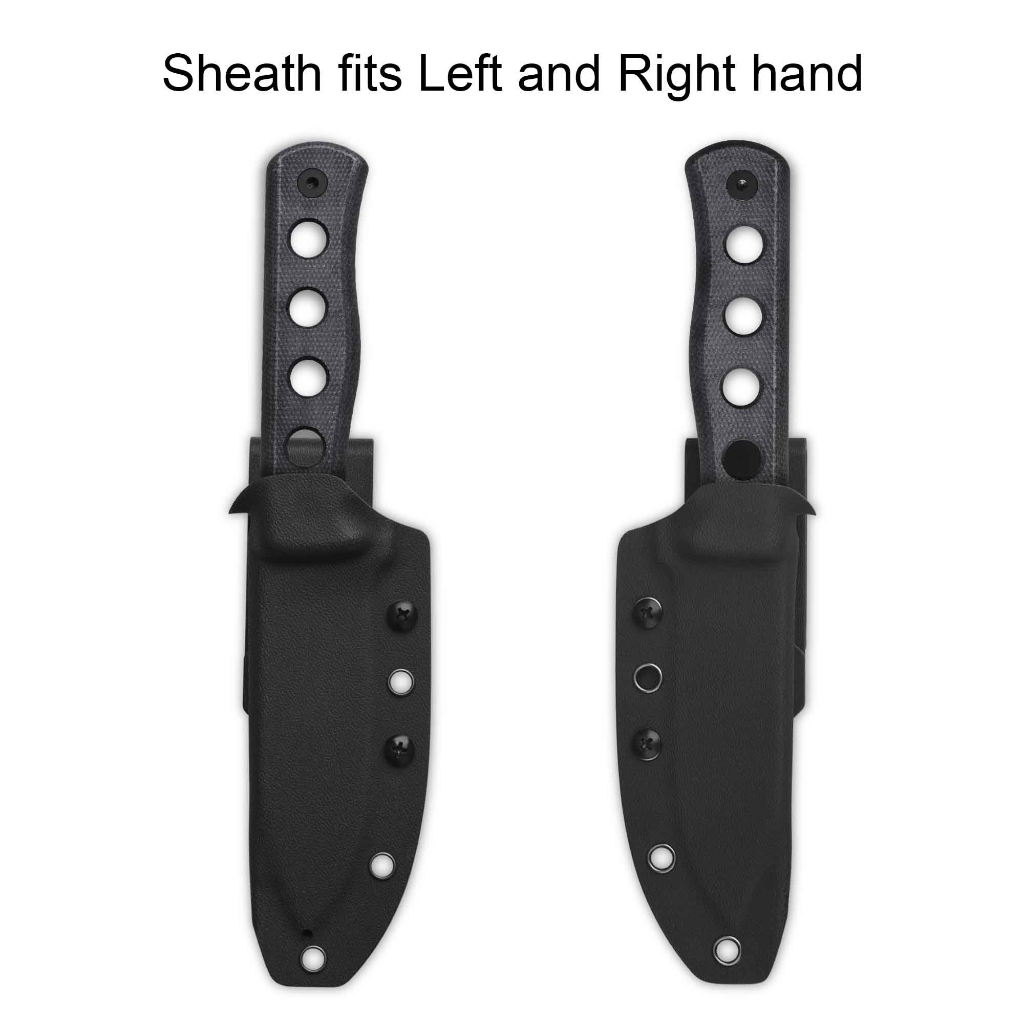 QSP Canary Fixed Blade Knife Cr8Mo2VSi(DC53) Blade Black Micarta Handle - Image 10
