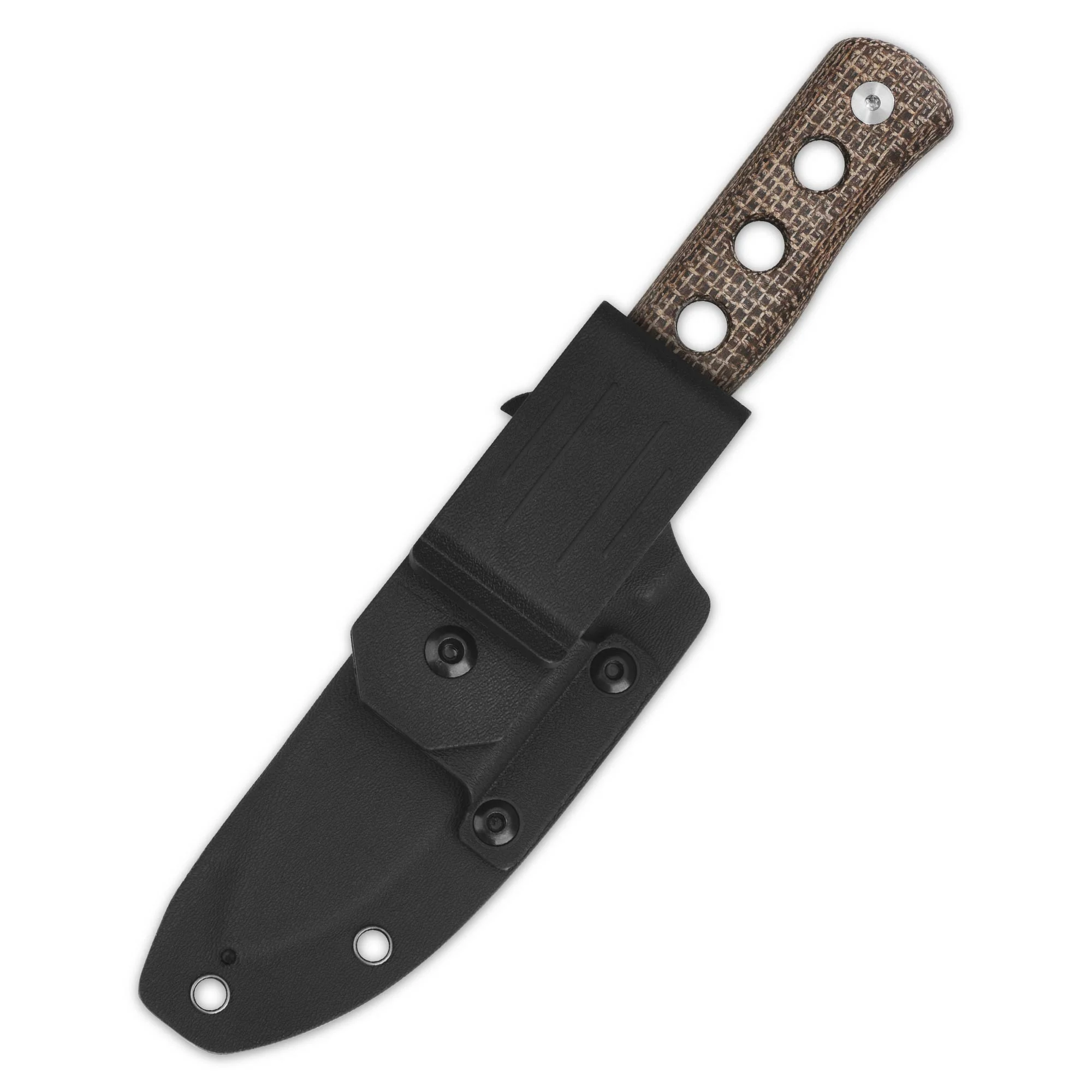 QSP Canary Fixed Blade Knife Cr8Mo2VSi(DC53) Blade Dark Brown Micarta Handle - Image 5