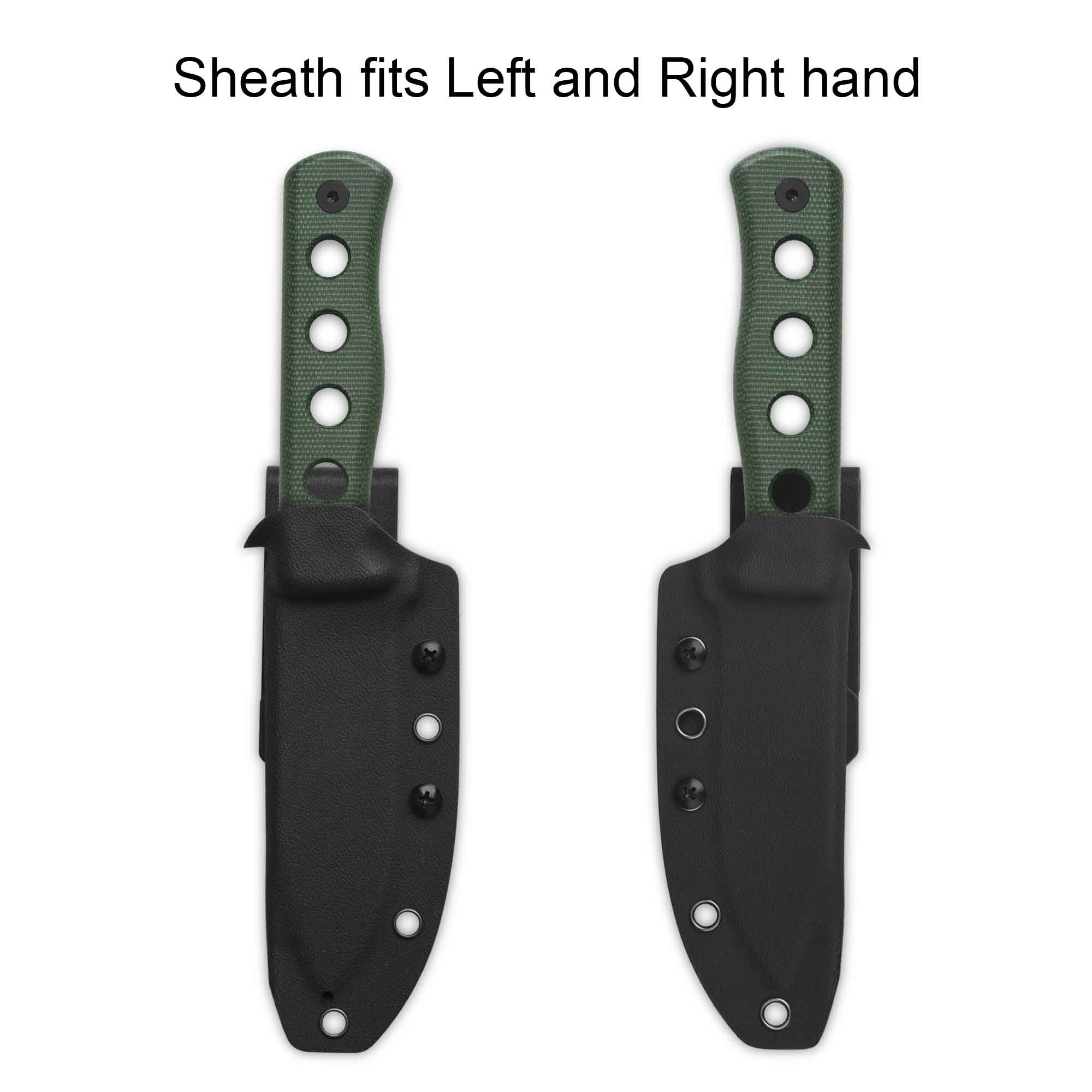 QSP Canary Fixed Blade Knife Cr8Mo2VSi(DC53) Blade Green Micarta Handle - Image 10