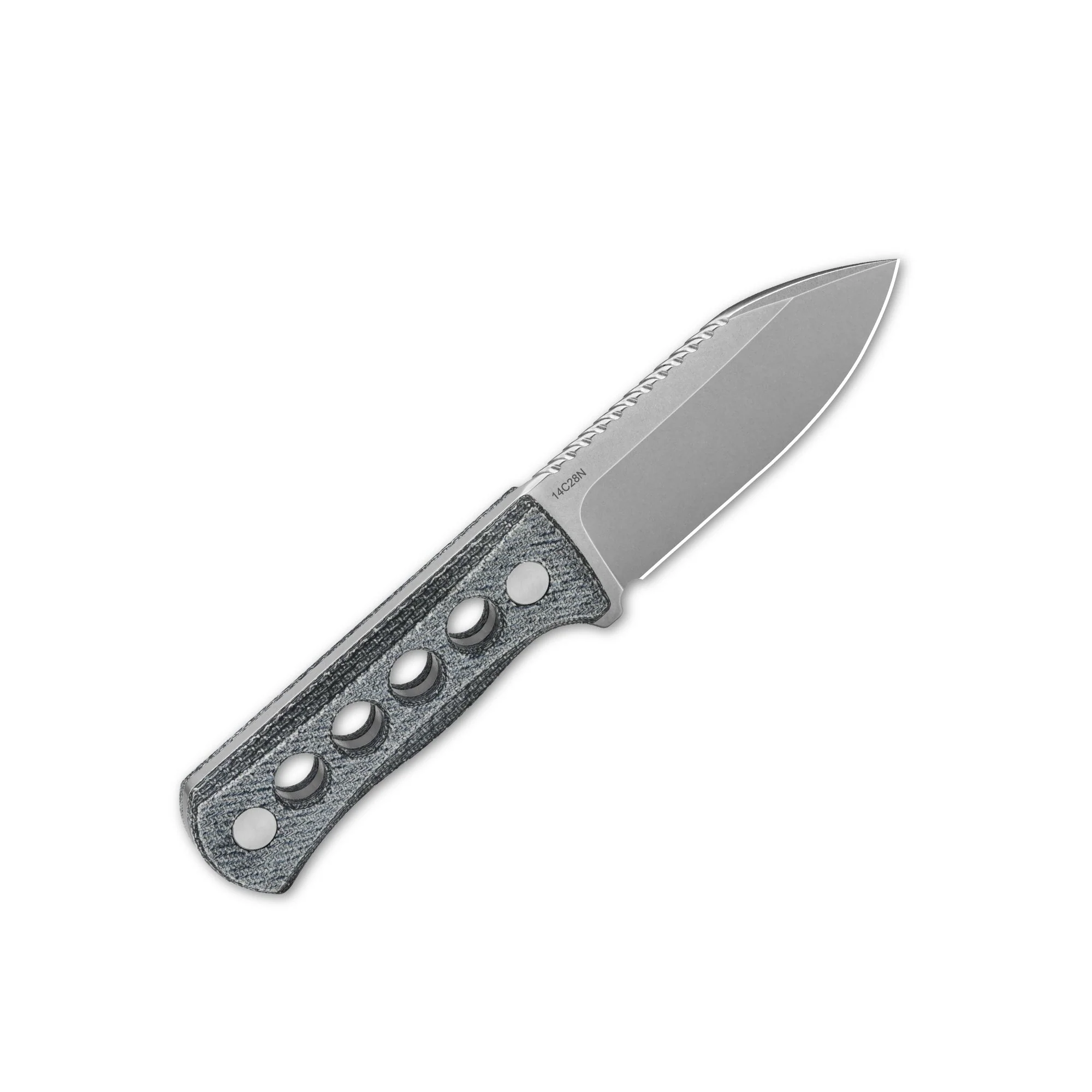 QSP Canary Neck knife 14C28N blade Denim Micarta handle with Kydex sheath - Image 3