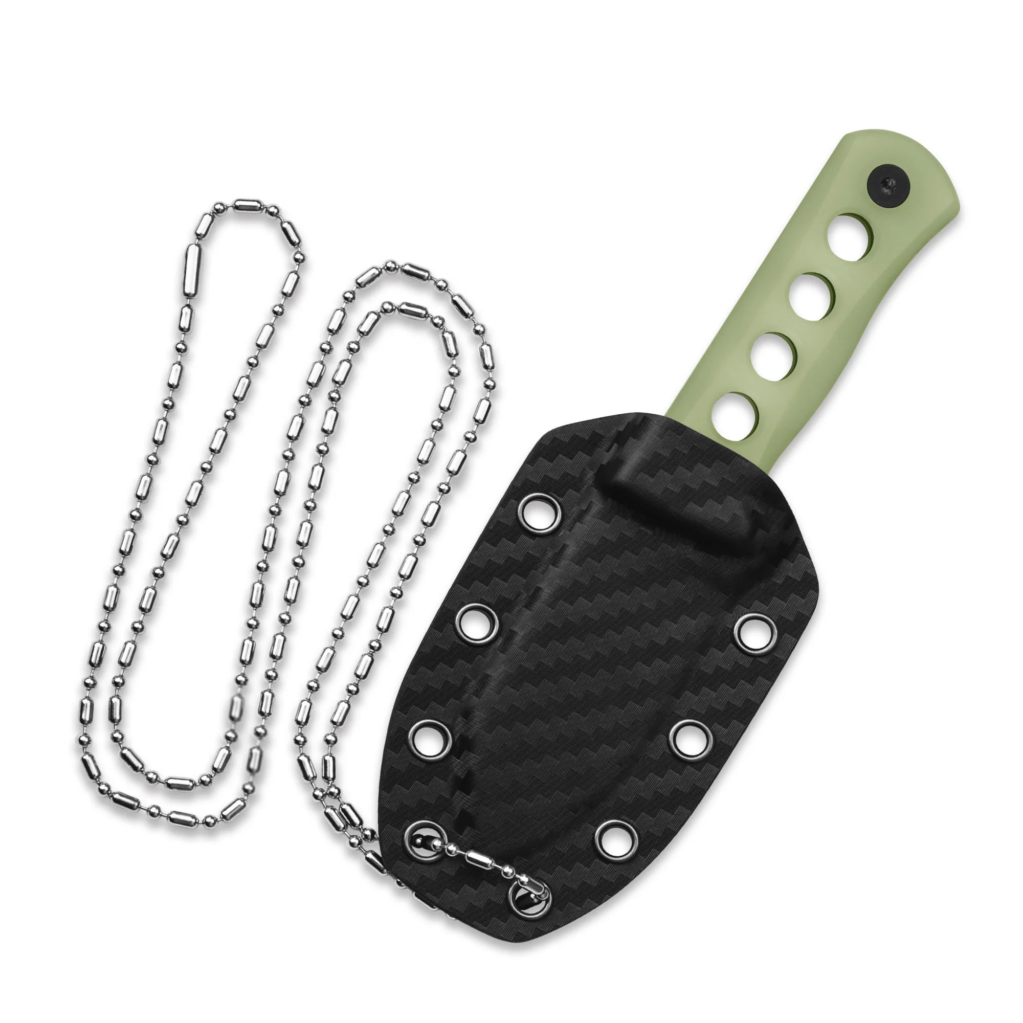 QSP Canary Neck knife 14C28N blade Glow-in-the-Dark Resin handle with Kydex sheath - Image 6