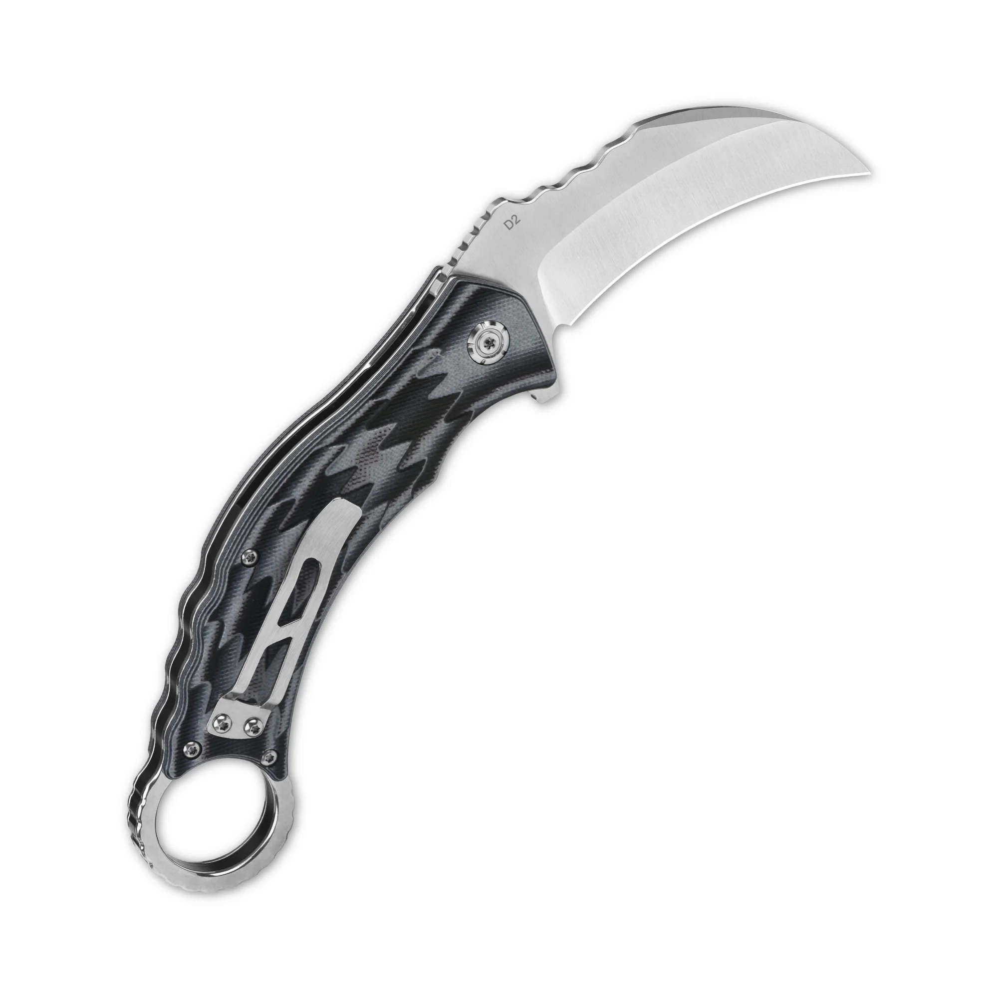 QSP Eagle Liner Lock Pocket Knife D2 Blade G10 Handle - Image 12