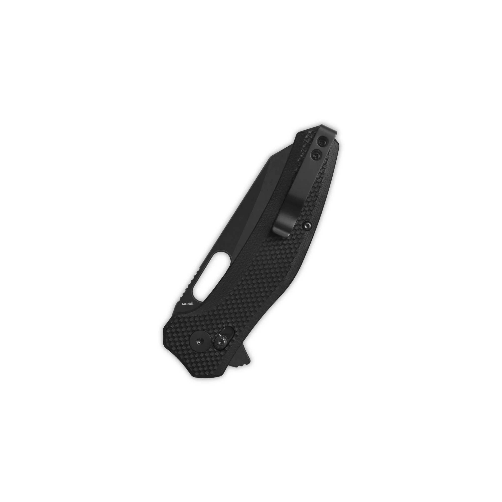 QSP Emu Glyde Lock Pocket Knife 14C28N Blade Black Coarse G10 Handle - Image 8