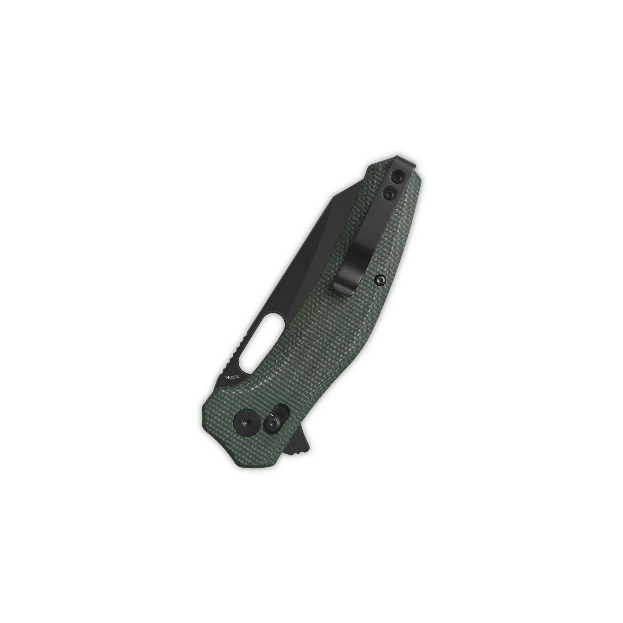 QSP Emu Glyde Lock Pocket Knife 14C28N Blade Green Micarta Handle - Image 8