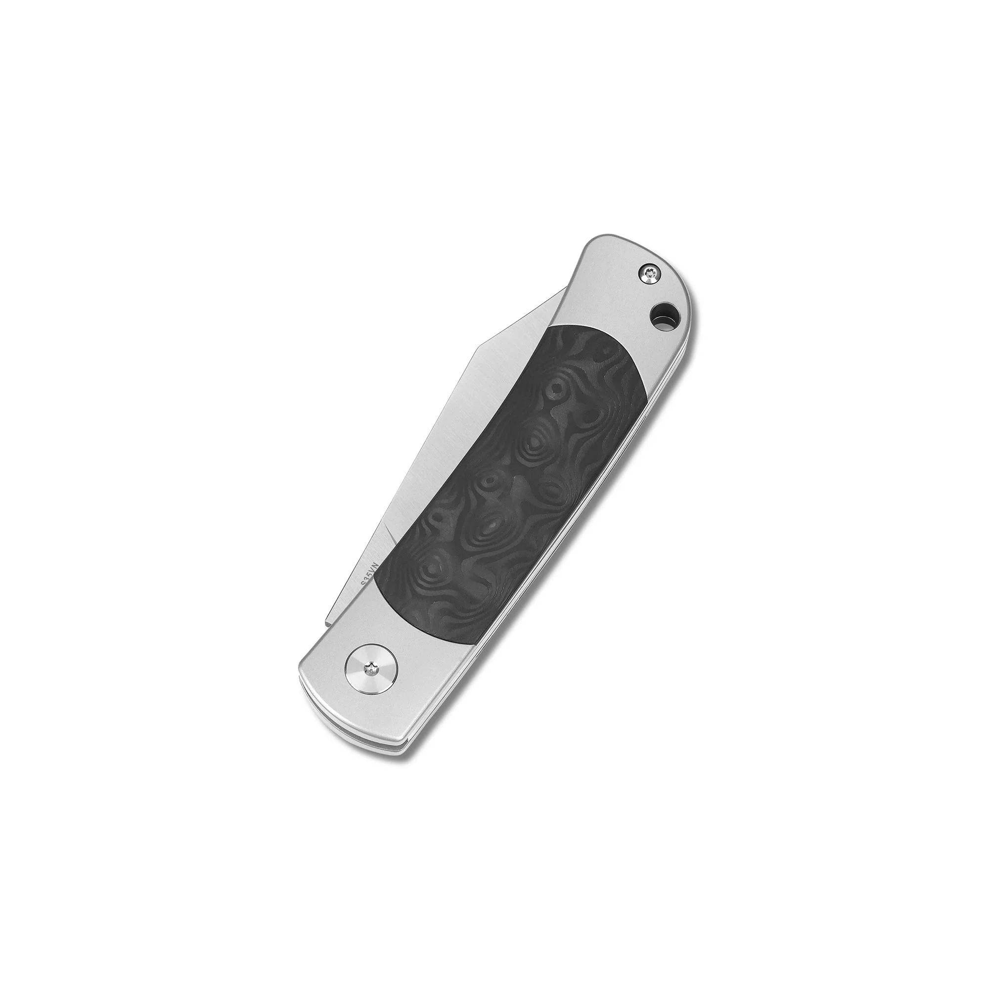 QSP Falcon Slip Joint Pocket Knife S35VN Blade Titanium Handle with Marbled CF attached - Image 3