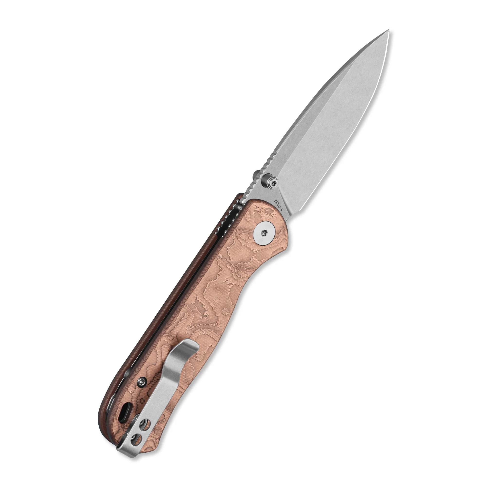 QSP Ferret Liner Lock Pocket Knife Notro V blade Copper Foil G10 handle - Image 5