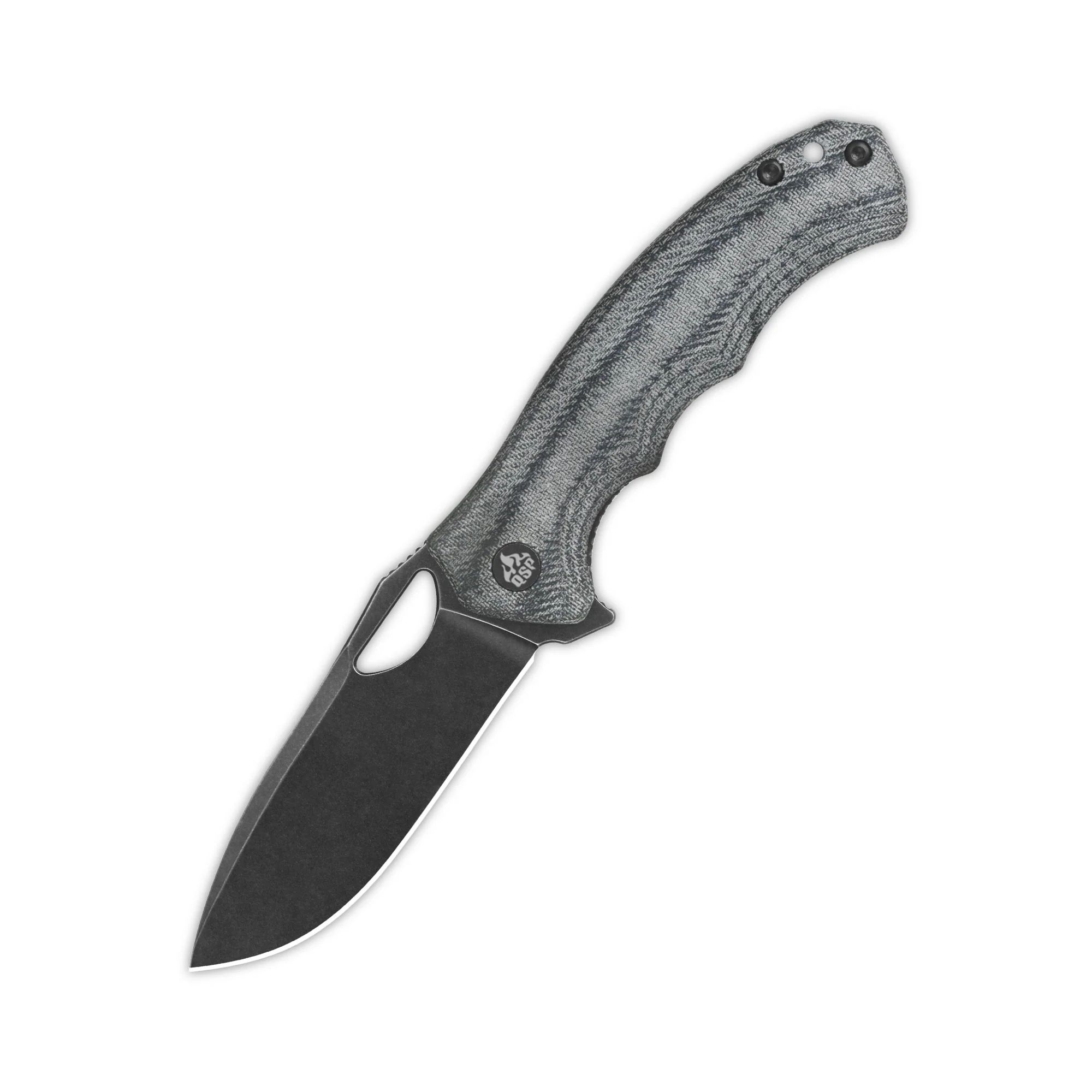 QSP Gorilla Liner Lock Pocket Knife 14C28N Blade Denim Micarta Handle - Image 5