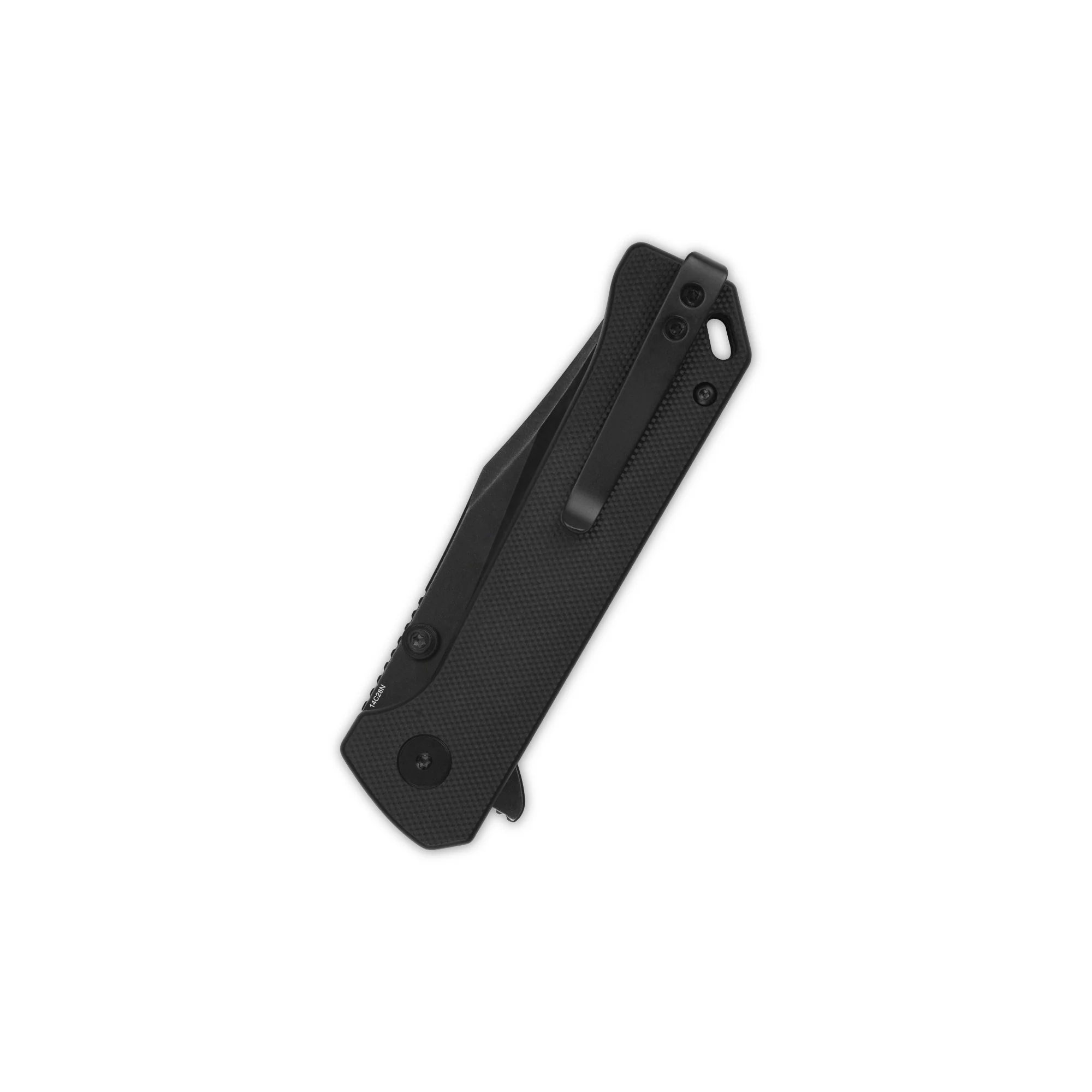 QSP Grebe Button Lock Pocket Knife 14C28N blade Black G10 Handle - Image 6