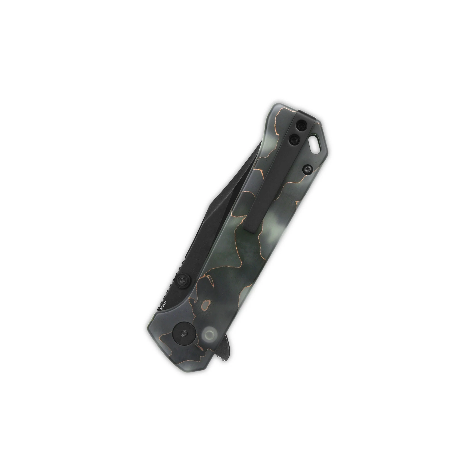 QSP Grebe Button Lock Pocket Knife S35VN blade Raffir resin Glow in Dark Handle - Image 9