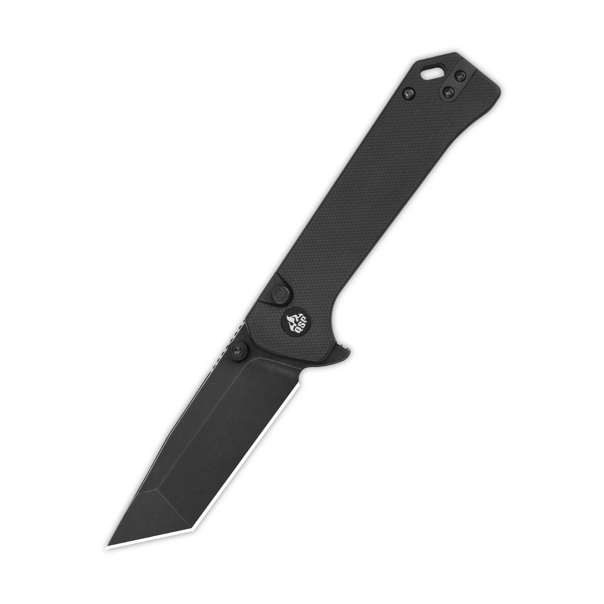 QSP Grebe T Button Lock Pocket Knife 14C28N blade Black G10 Handle - Image 5