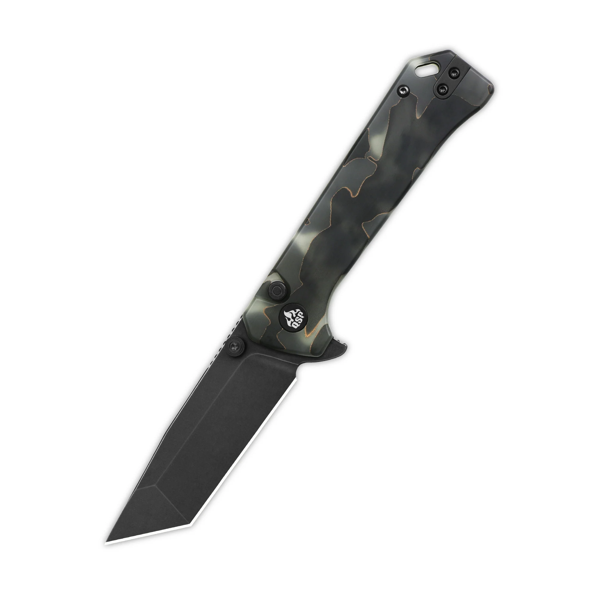 QSP Grebe T Button Lock Pocket Knife S35VN blade Raffir resin Glow in Dark Handle - Image 6