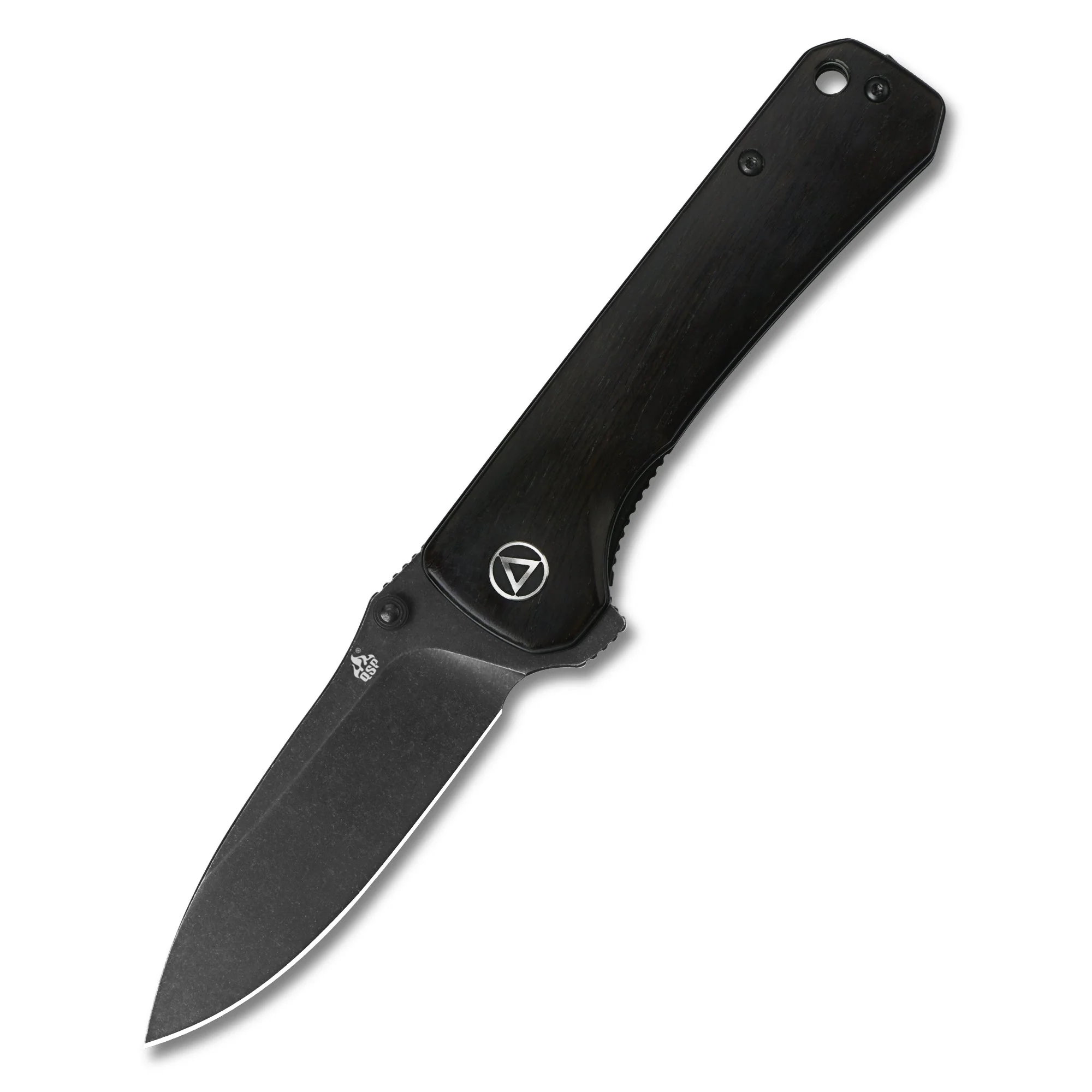 QSP Hawk Liner Lock Pocket Knife 14C28N Blade Ebony Wood Handle - Image 5
