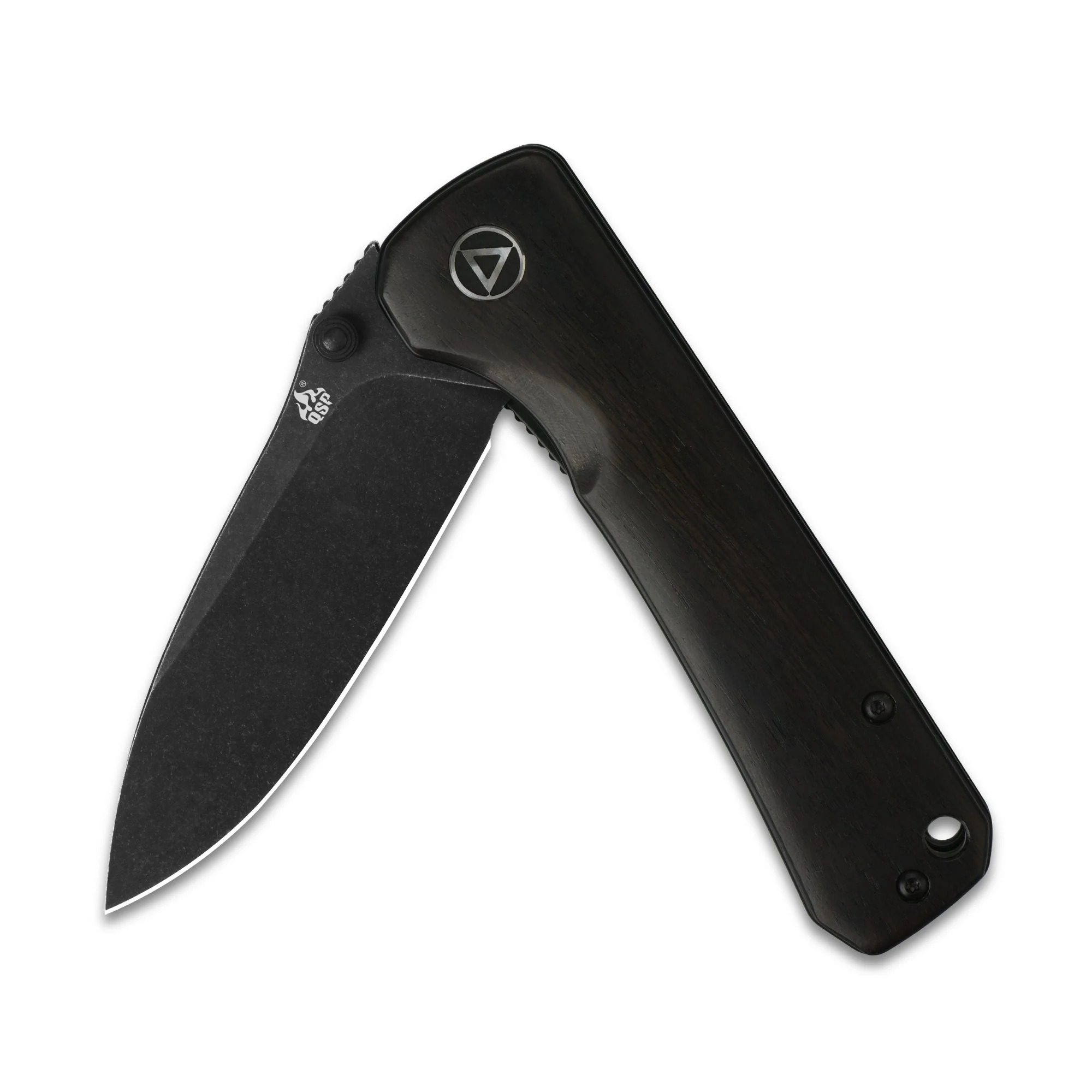 QSP Hawk Liner Lock Pocket Knife 14C28N Blade Ebony Wood Handle - Image 7