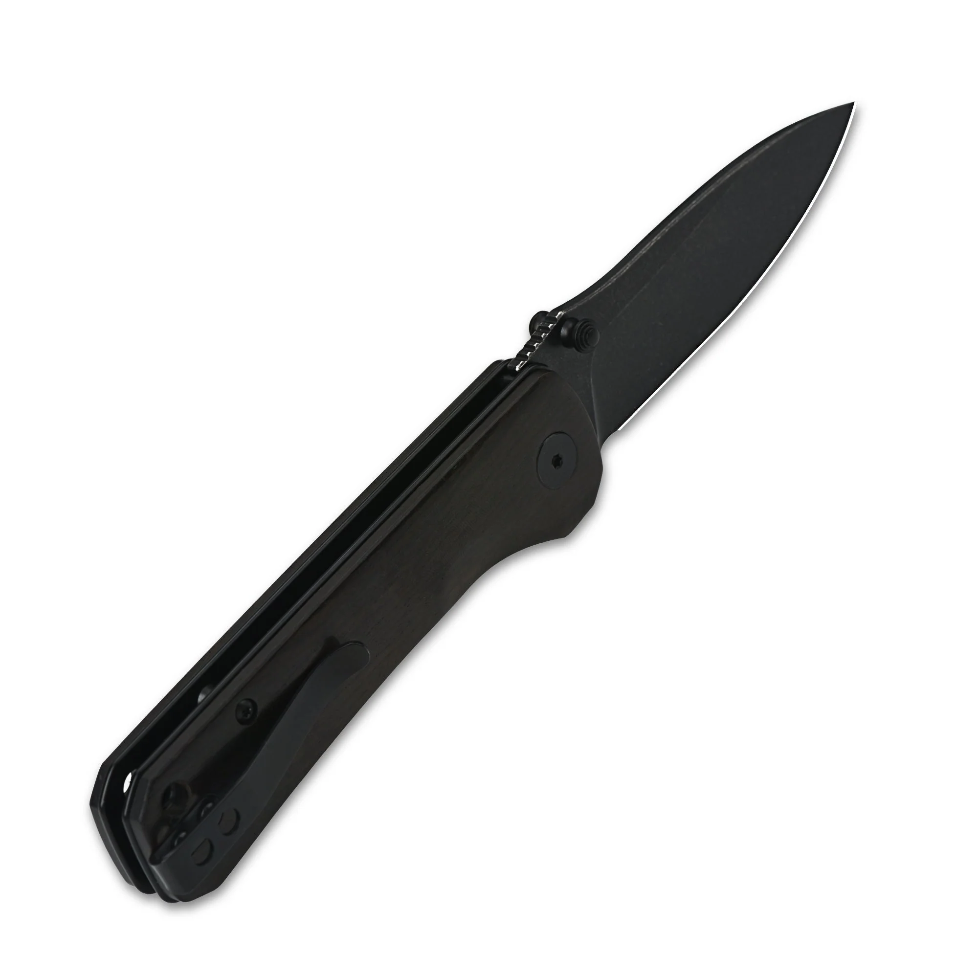 QSP Hawk Liner Lock Pocket Knife 14C28N Blade Ebony Wood Handle - Image 8