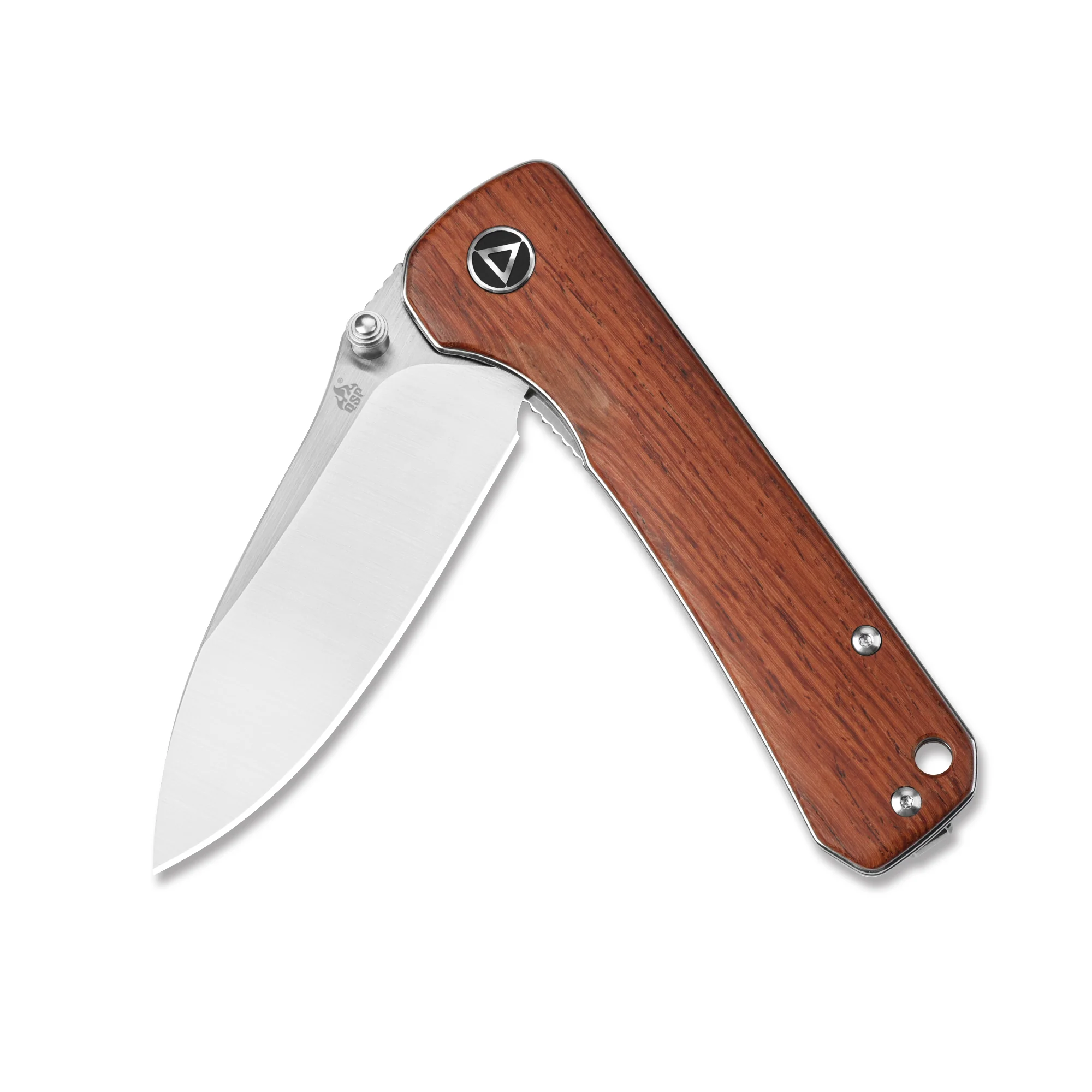 QSP Hawk Liner Lock Pocket Knife 14C28N Blade Mkuruti Wood Handle - Image 3
