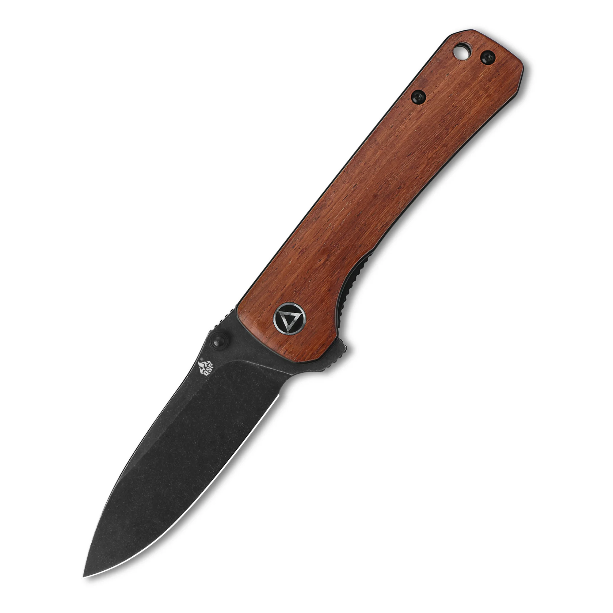 QSP Hawk Liner Lock Pocket Knife 14C28N Blade Mkuruti Wood Handle - Image 5