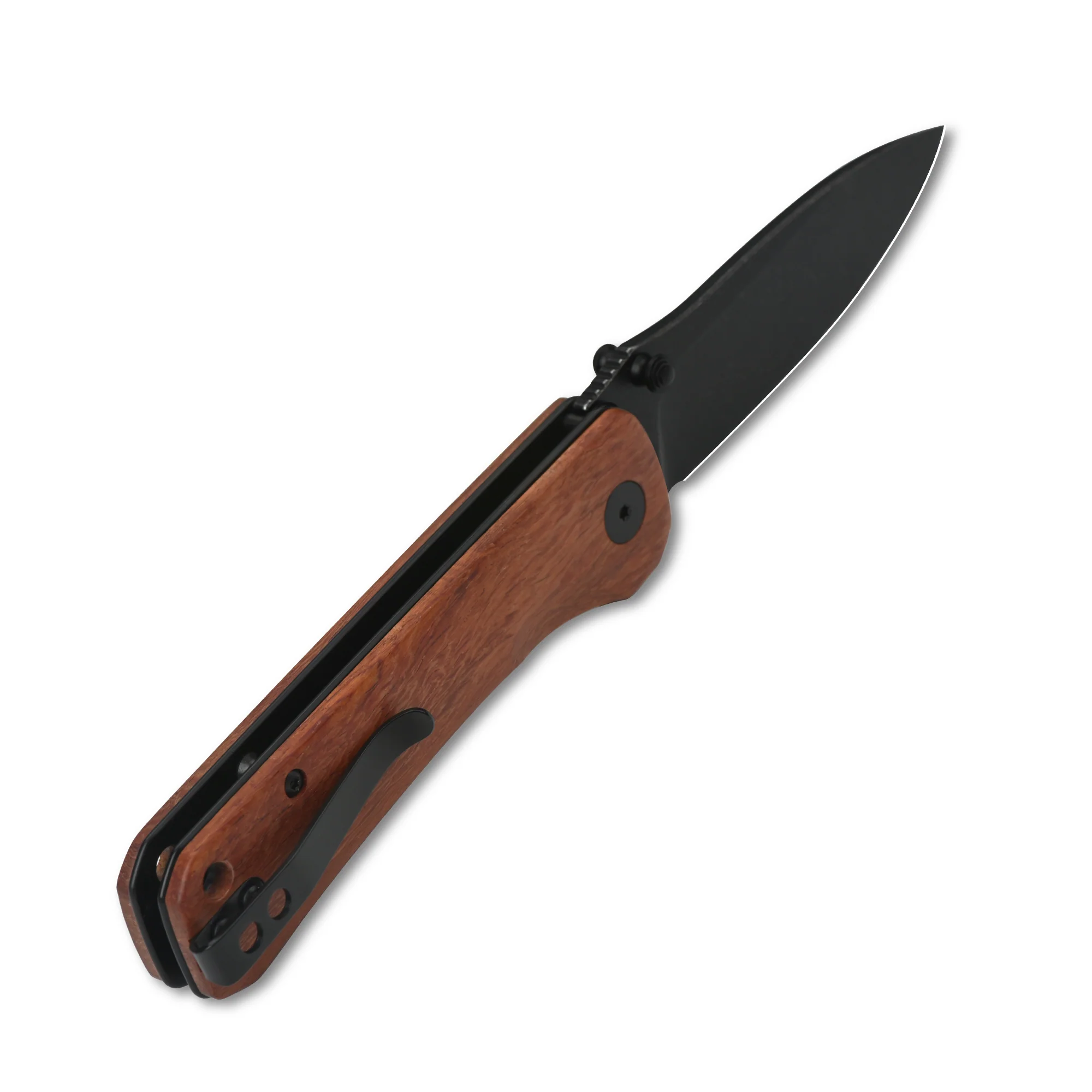 QSP Hawk Liner Lock Pocket Knife 14C28N Blade Mkuruti Wood Handle - Image 8