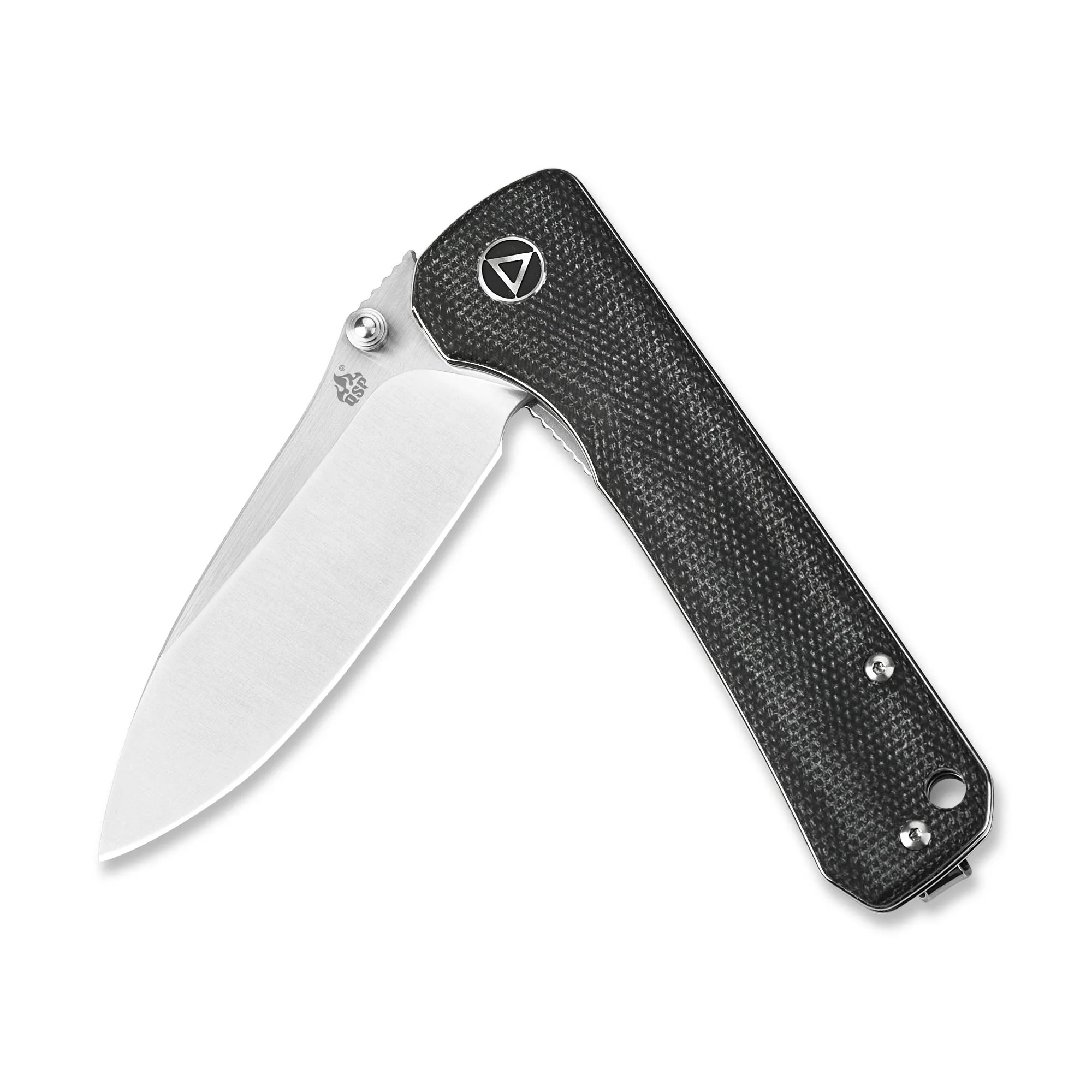 QSP Hawk Liner Lock Pocket Knife 14C28N Blade with Micarta Handle - Image 15