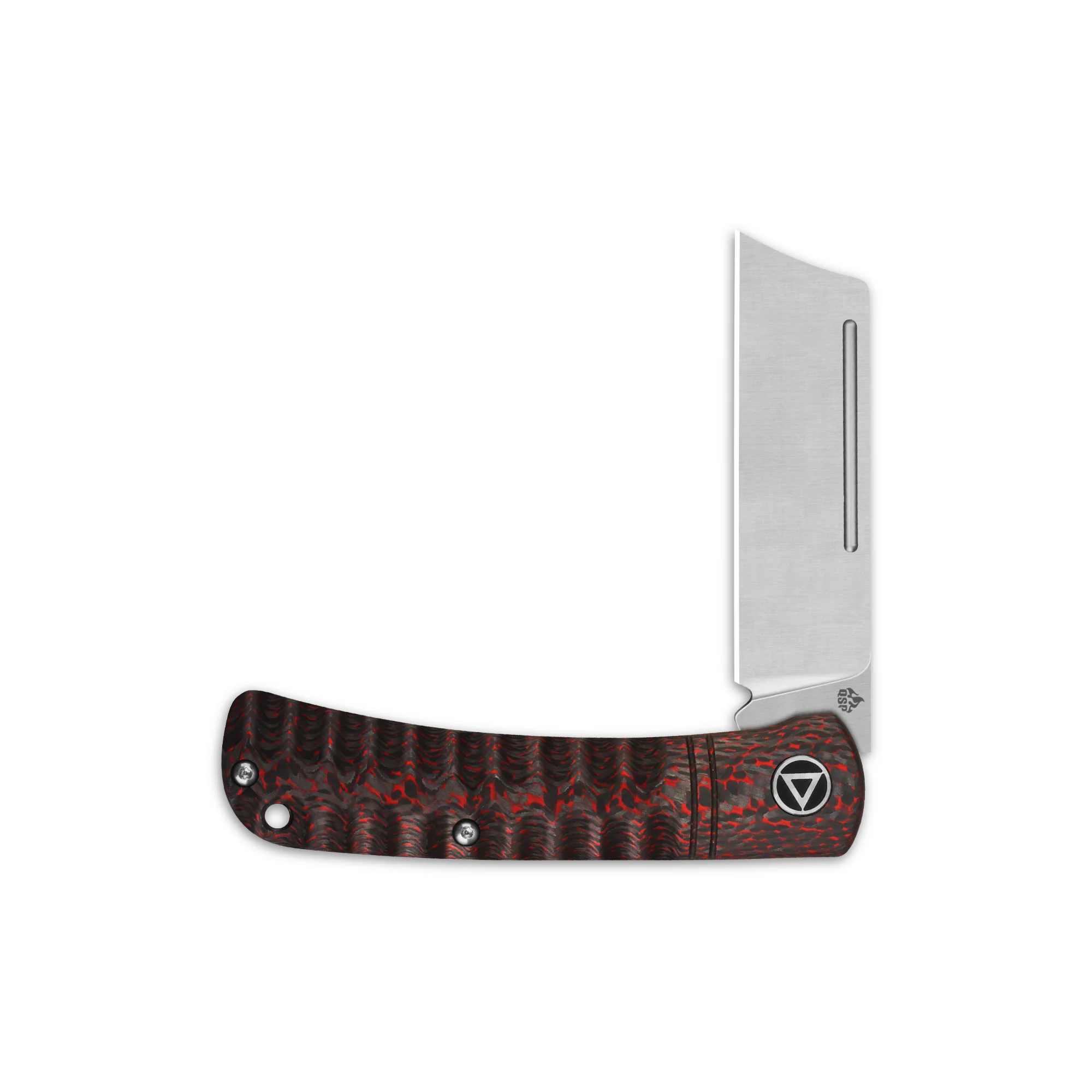 QSP Hedgehog Slip Joint Pocket Knife 14C28N blade Carbon Fiber Handle-Cleaver - Image 11