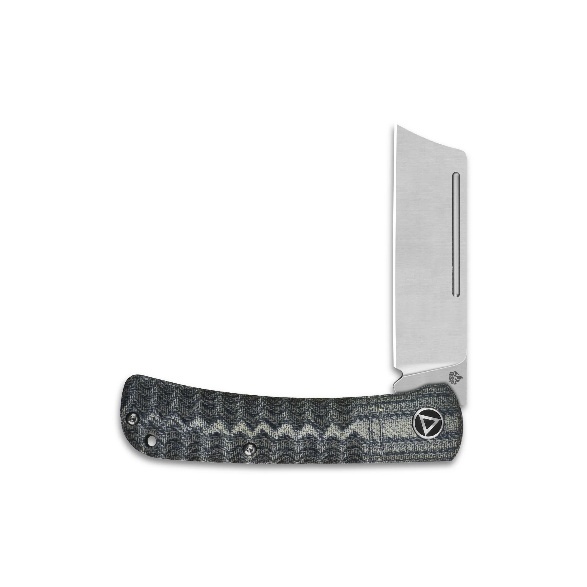 QSP Hedgehog Slip Joint Pocket Knife 14C28N blade Micarta Handle-Cleaver - Image 11