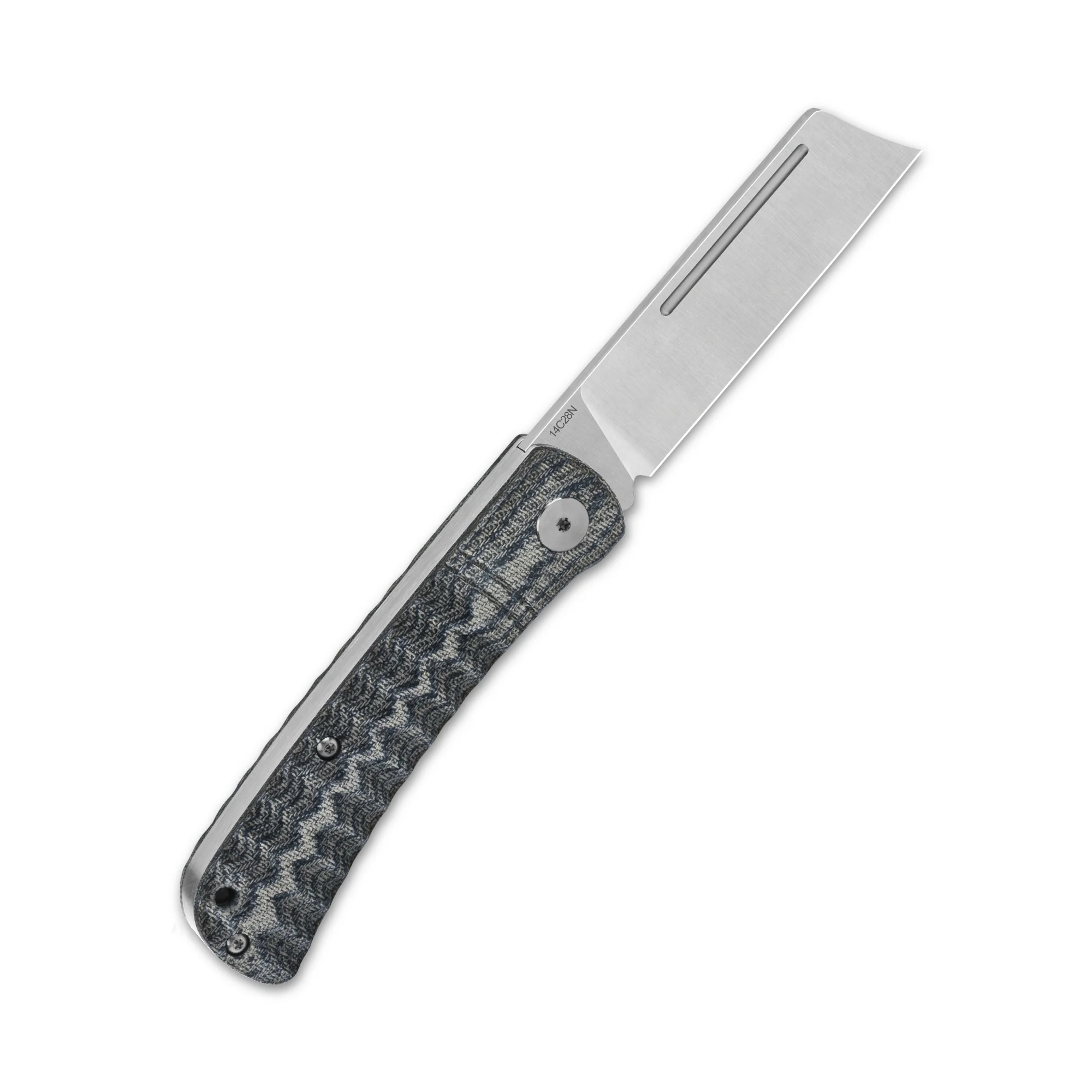 QSP Hedgehog Slip Joint Pocket Knife 14C28N blade Micarta Handle-Cleaver - Image 12