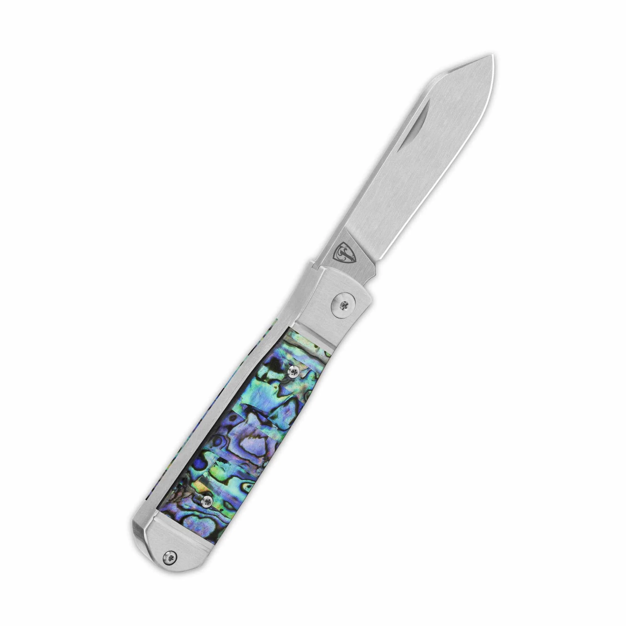 QSP Jumping Jack Slip Joint Pocket Knife 14C28N blade Abalone Handle - Image 4