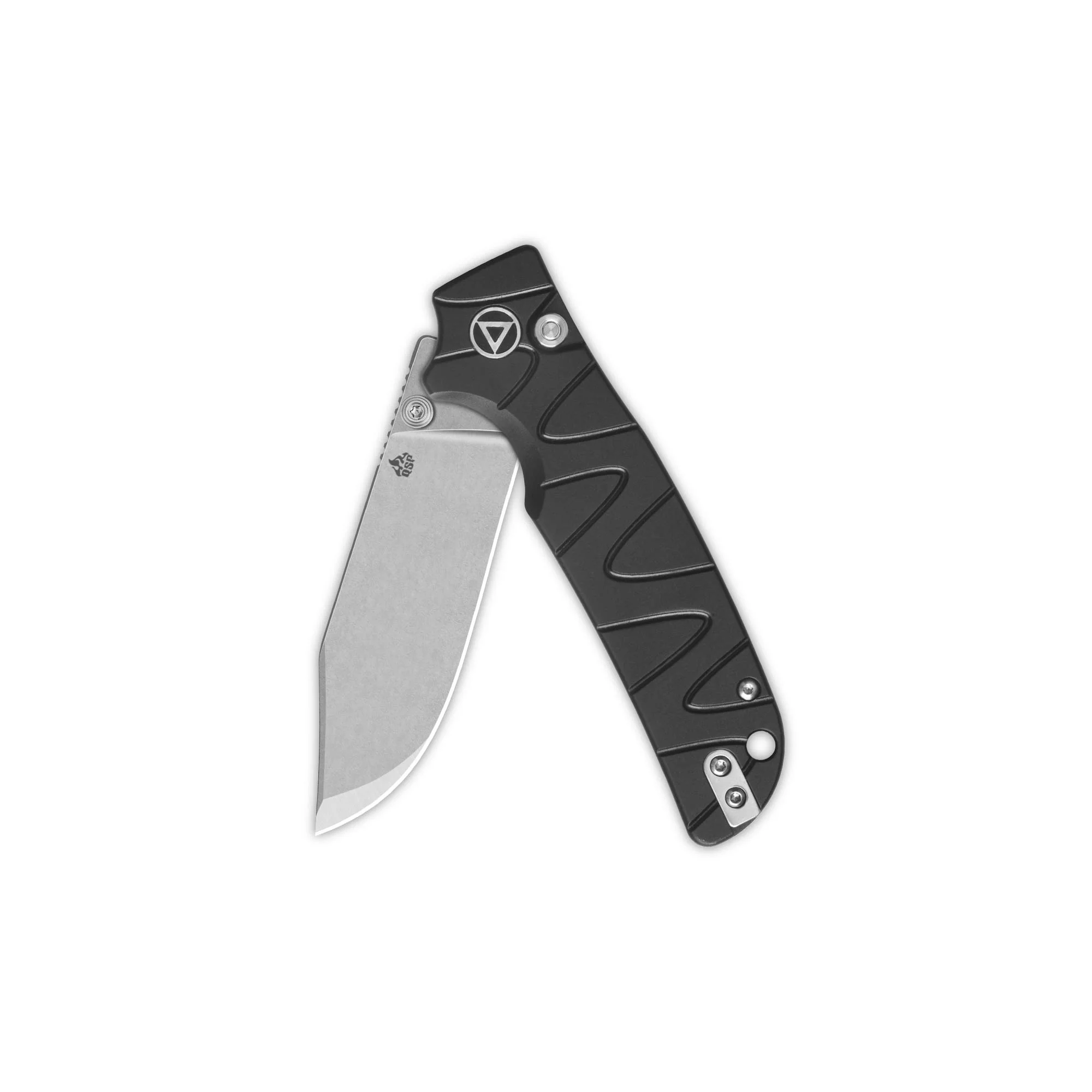 QSP Kali Button Lock Pocket Knife 14C28N Blade Black Aluminium Handle - Image 3