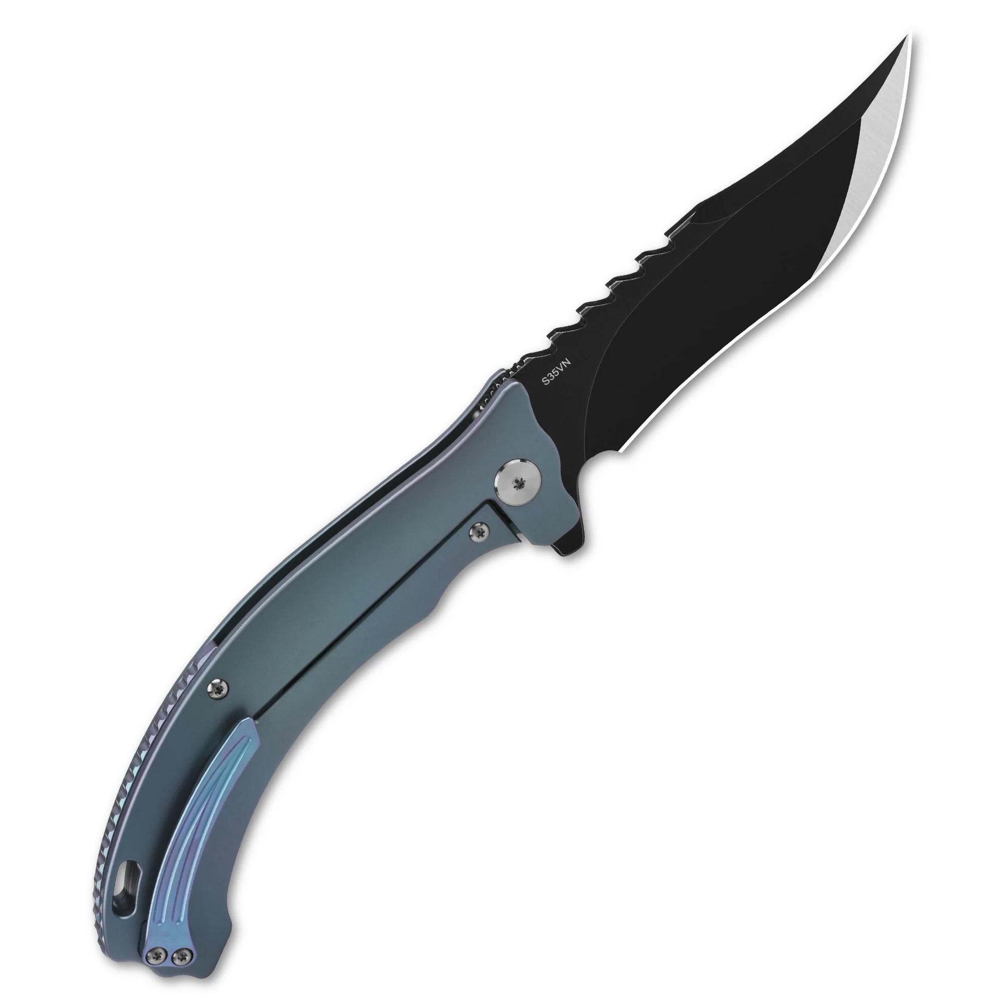 QSP Kylin Frame Lock Pocket Knife CPM S35VN Blade Titanium Handle - Image 4
