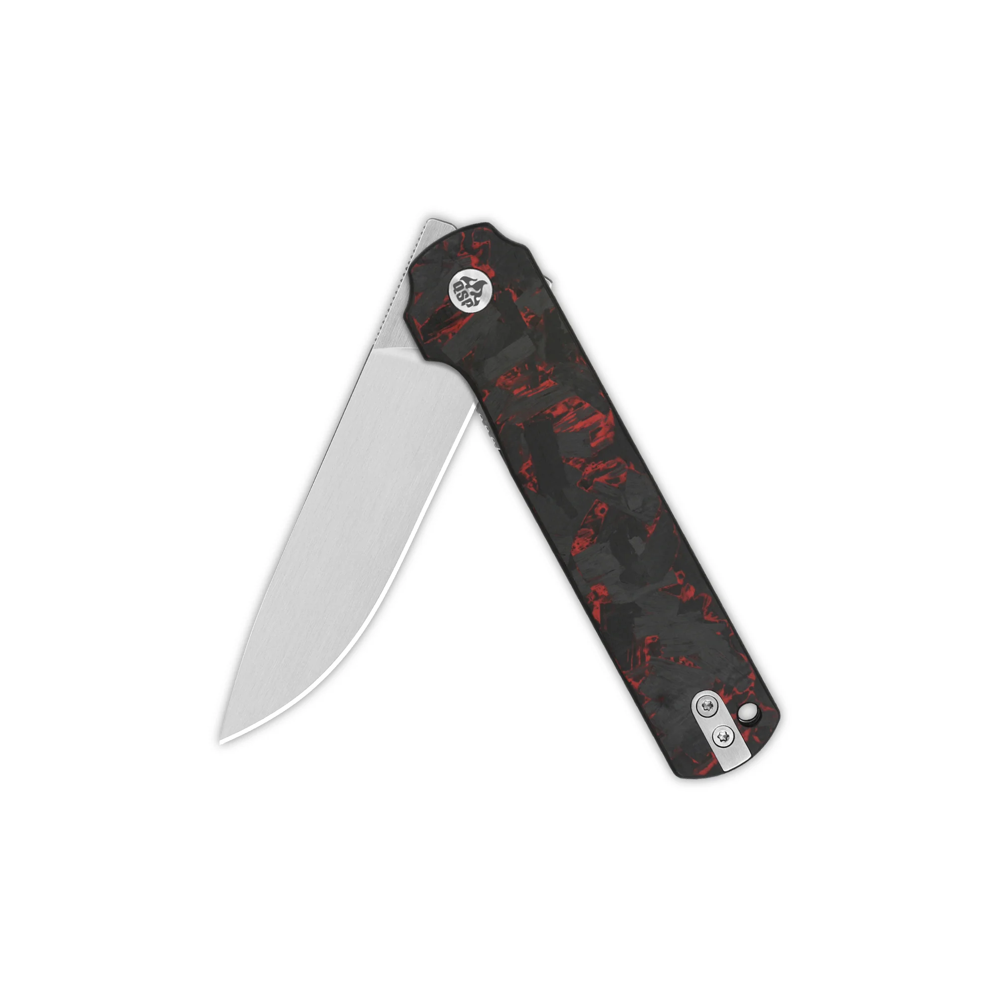 QSP Lark Pocket knife 14C28N blade Shredded CF overlay G10 handle - Image 4