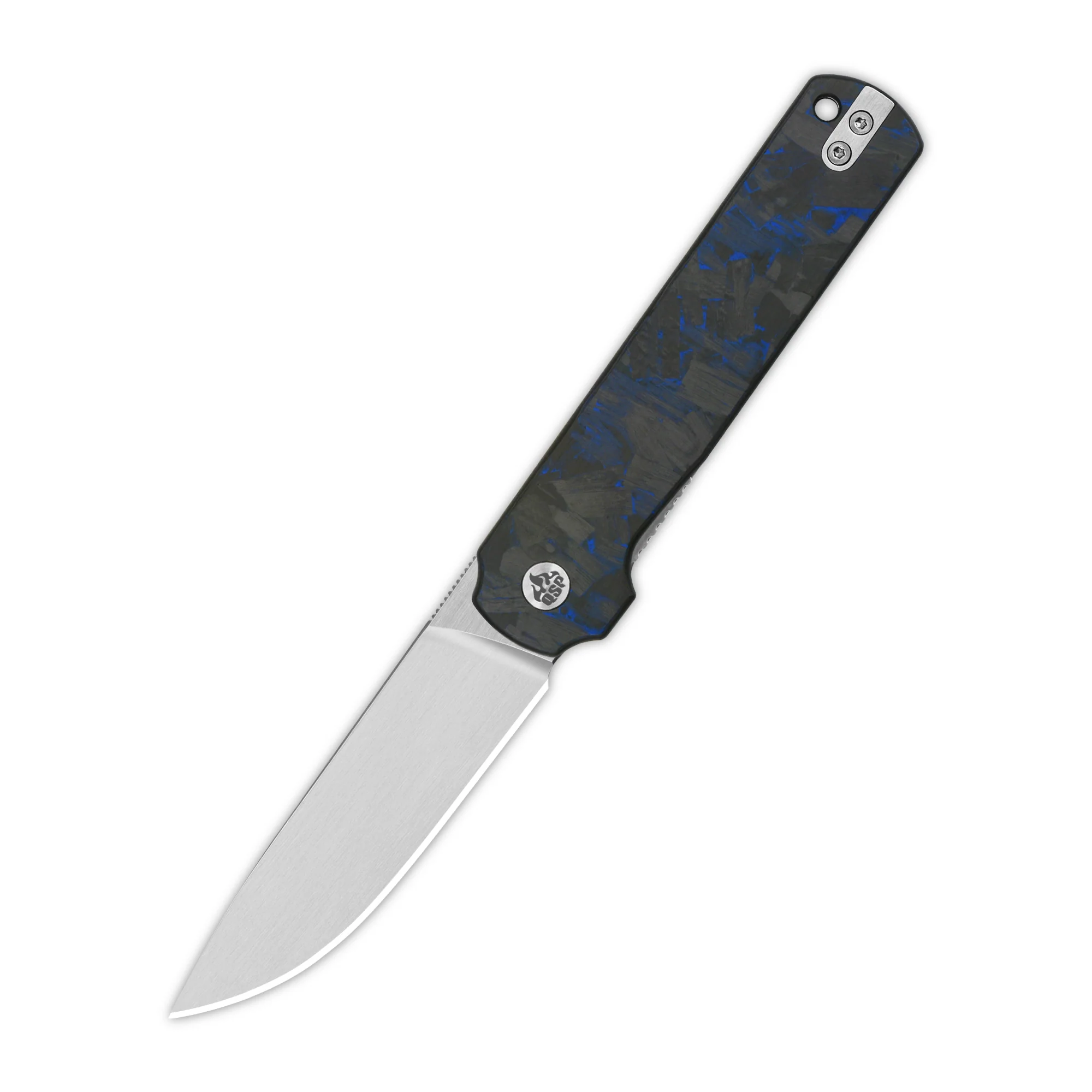 QSP Lark Pocket knife 14C28N blade Shredded CF overlay G10 handle - Image 5