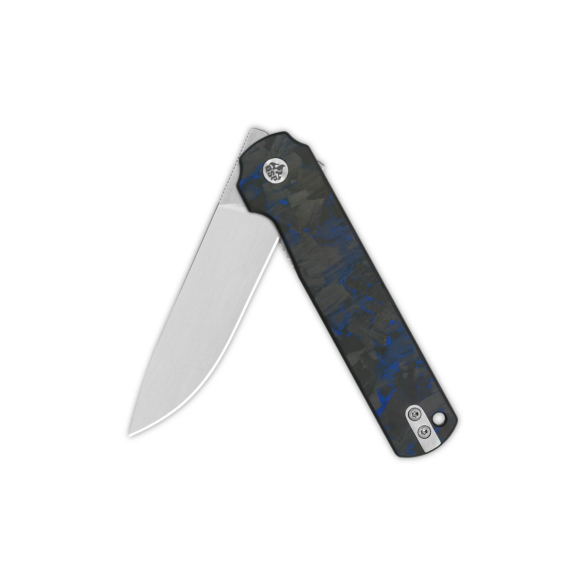 QSP Lark Pocket knife 14C28N blade Shredded CF overlay G10 handle - Image 8