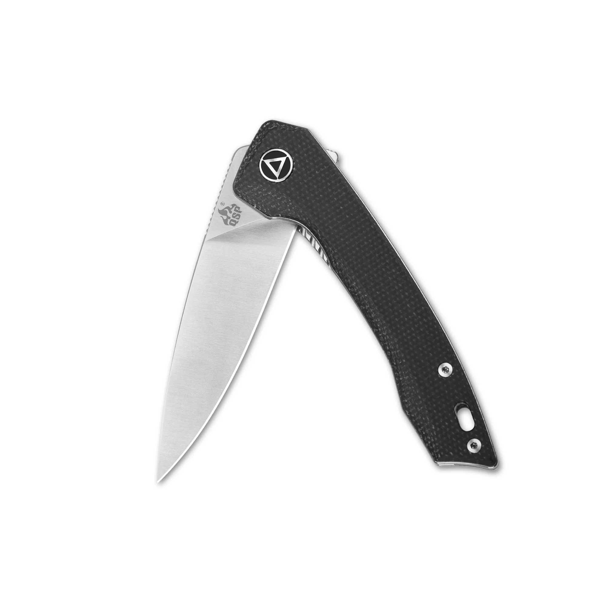 QSP Leopard Liner Lock Pocket Knife 14C28N blade Micarta handle - Image 3