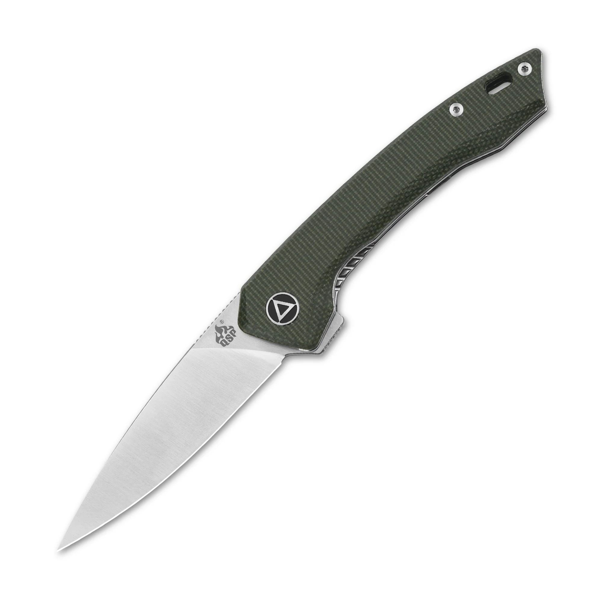 QSP Leopard Liner Lock Pocket Knife 14C28N blade Micarta handle - Image 5