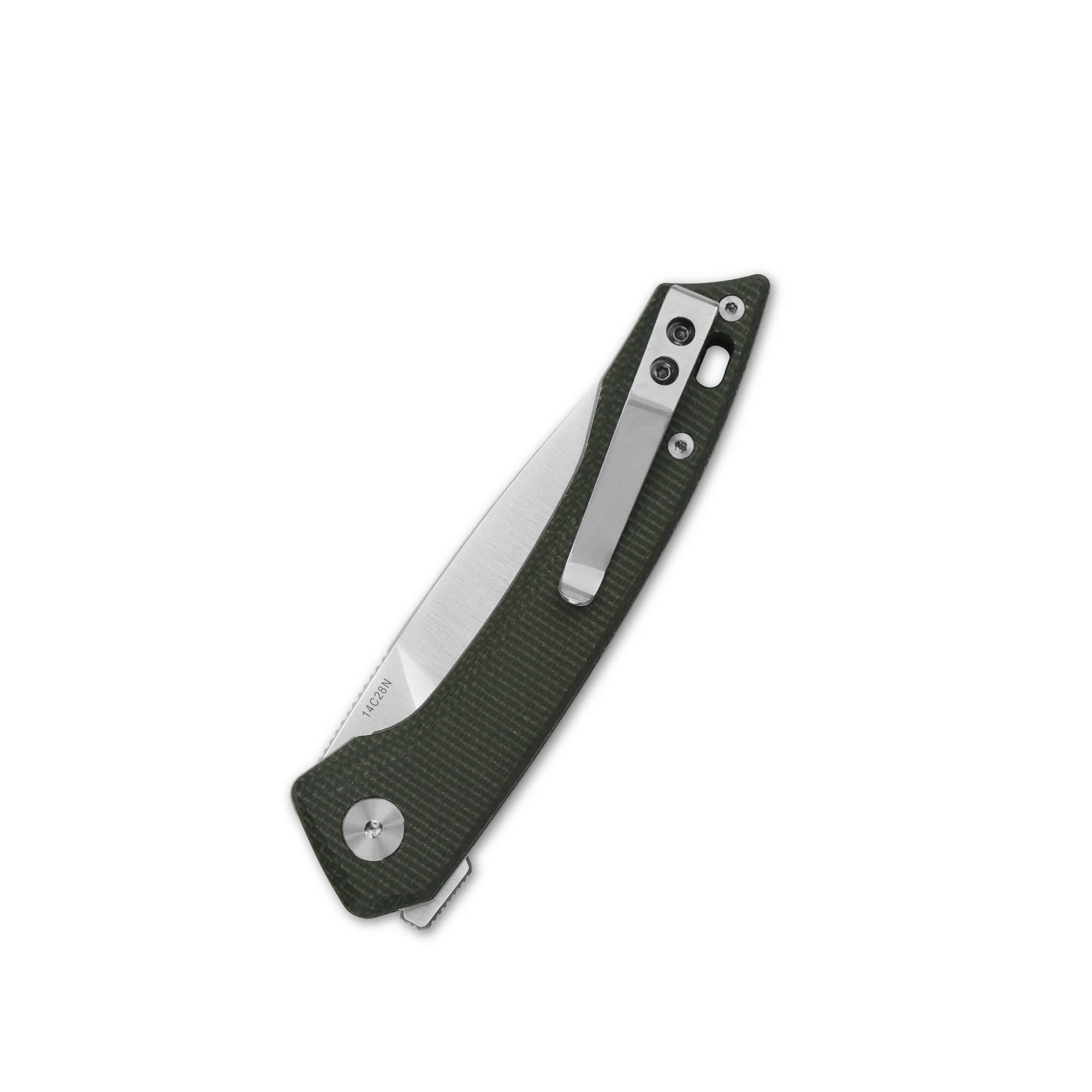 QSP Leopard Liner Lock Pocket Knife 14C28N blade Micarta handle - Image 6