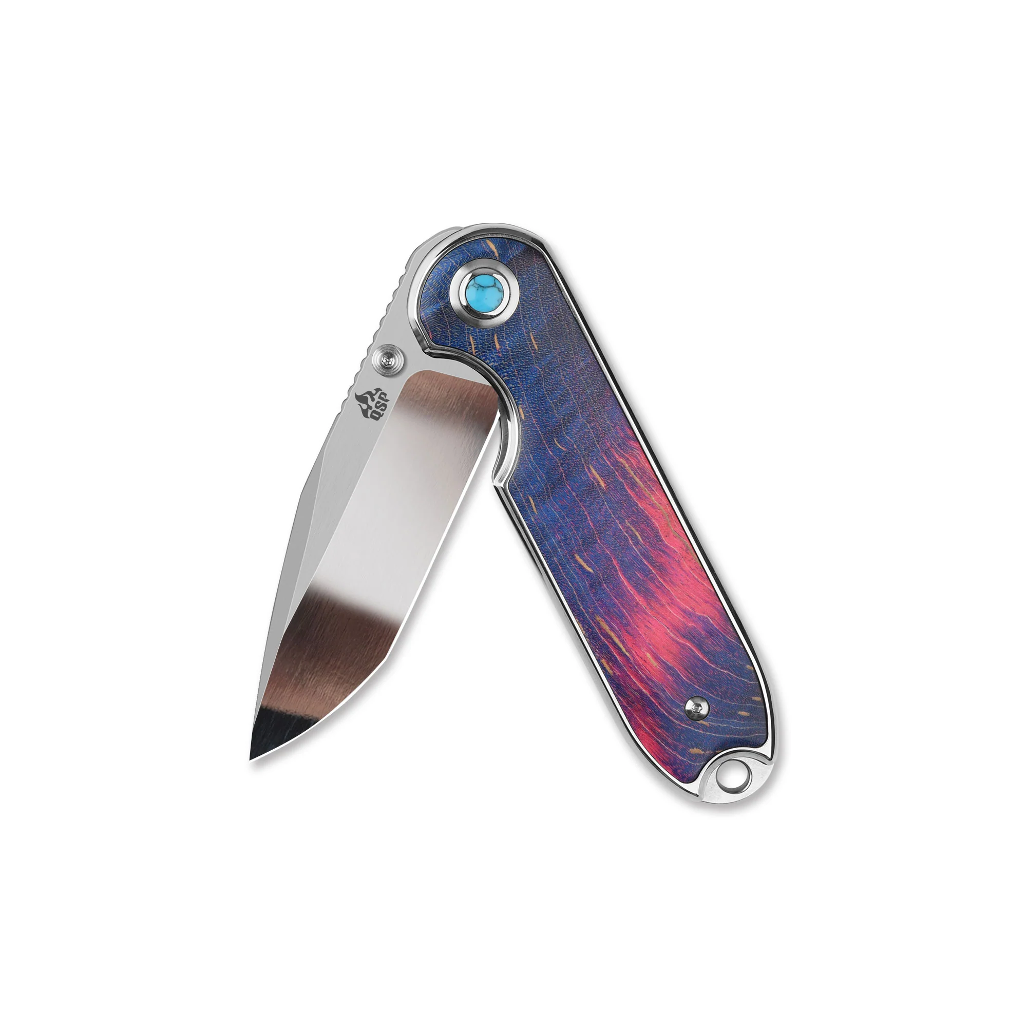 QSP Nebula Liner Lock Pocket Knife 14C28N Blade Stabilized wood Handle - Image 3