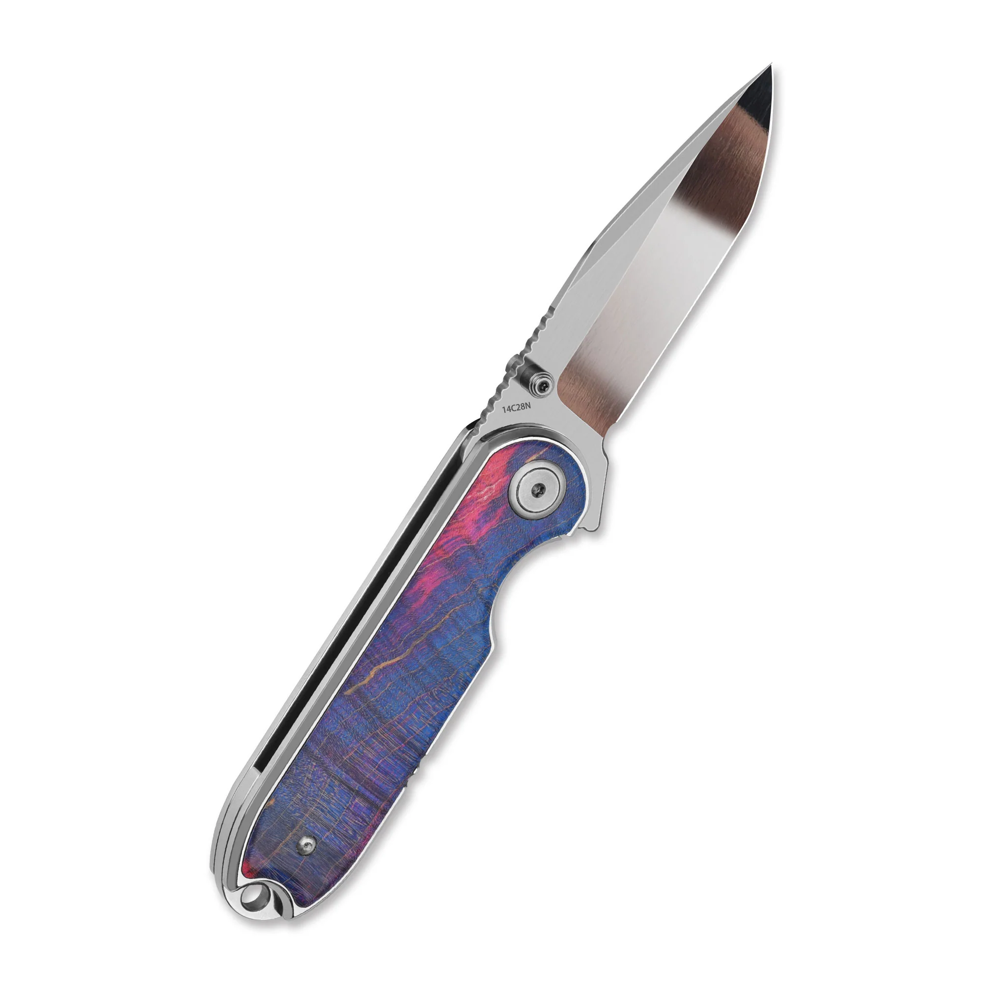 QSP Nebula Liner Lock Pocket Knife 14C28N Blade Stabilized wood Handle - Image 4