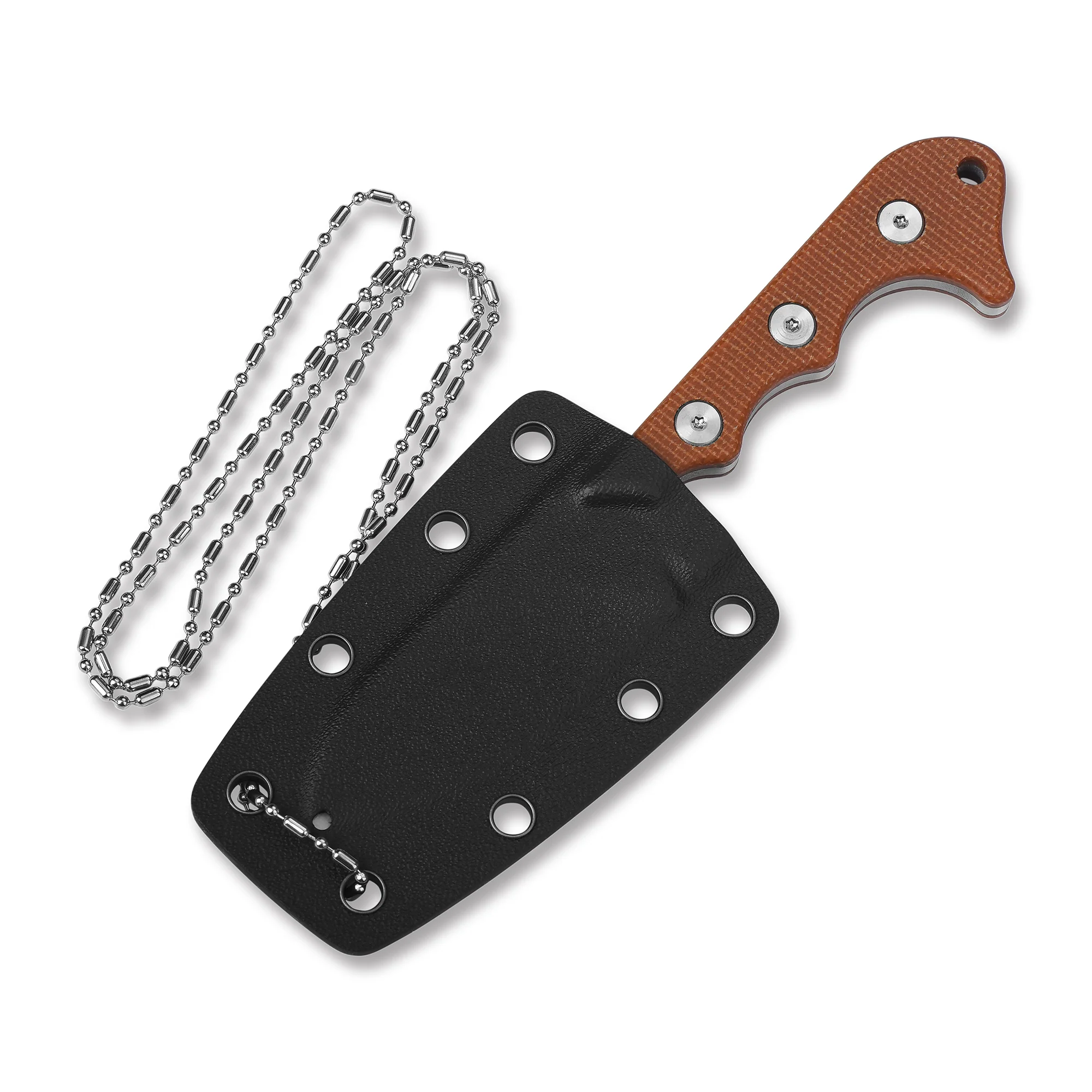 QSP Neckmuk Neck Knife D2 blade Micarta handle with Kydex sheath - Image 6