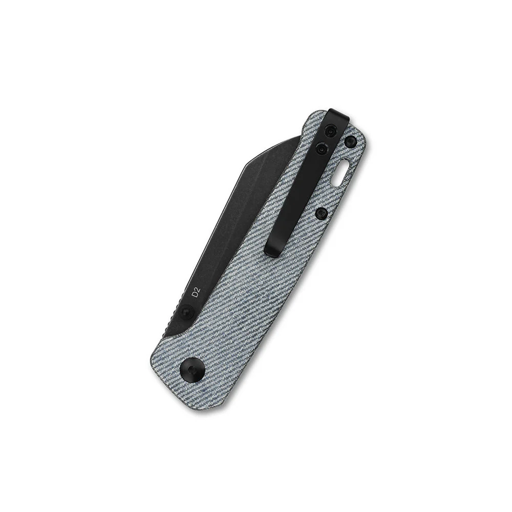 QSP Penguin Liner Lock Pocket Knife D2 blade Denim Micarta handle - Image 6
