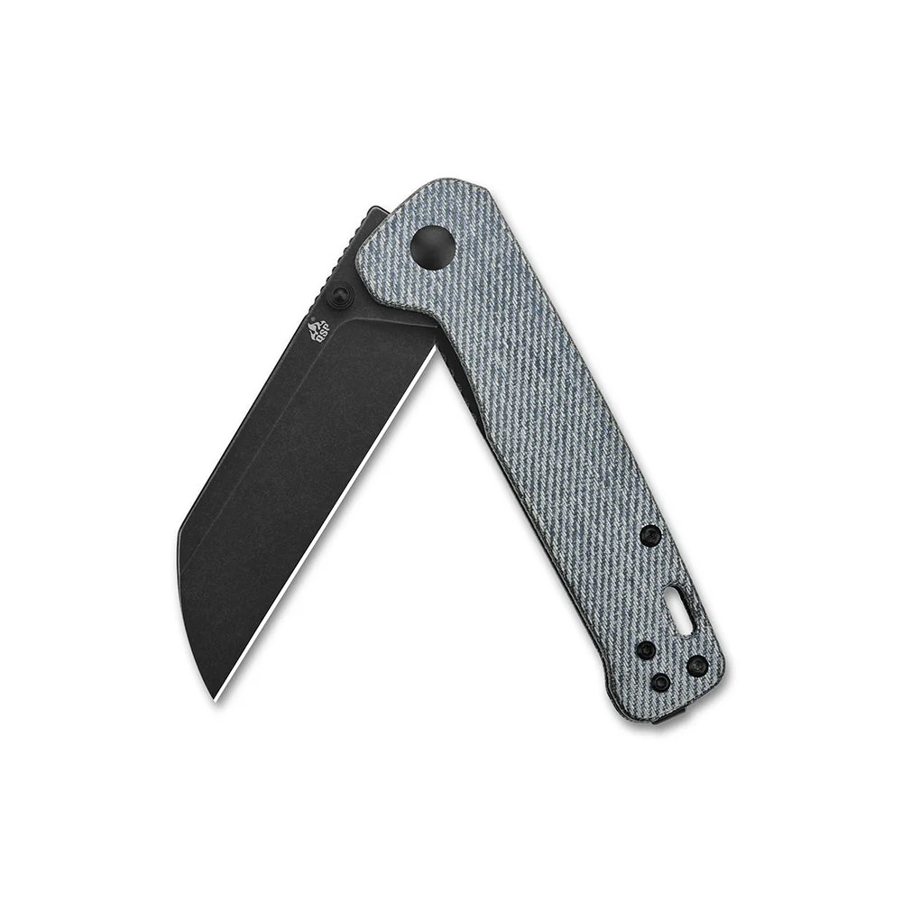 QSP Penguin Liner Lock Pocket Knife D2 blade Denim Micarta handle - Image 7