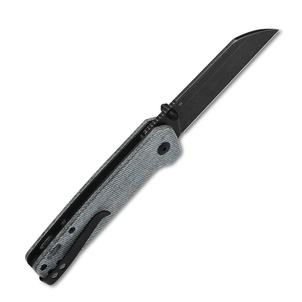 QSP Penguin Liner Lock Pocket Knife D2 blade Denim Micarta handle - Image 8