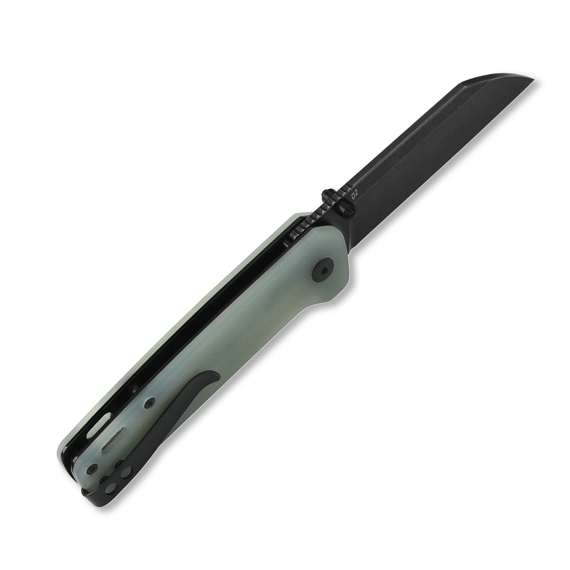 QSP Penguin Liner Lock Pocket Knife Folding Knives D2 Blade Jade G10 Handle - Image 8