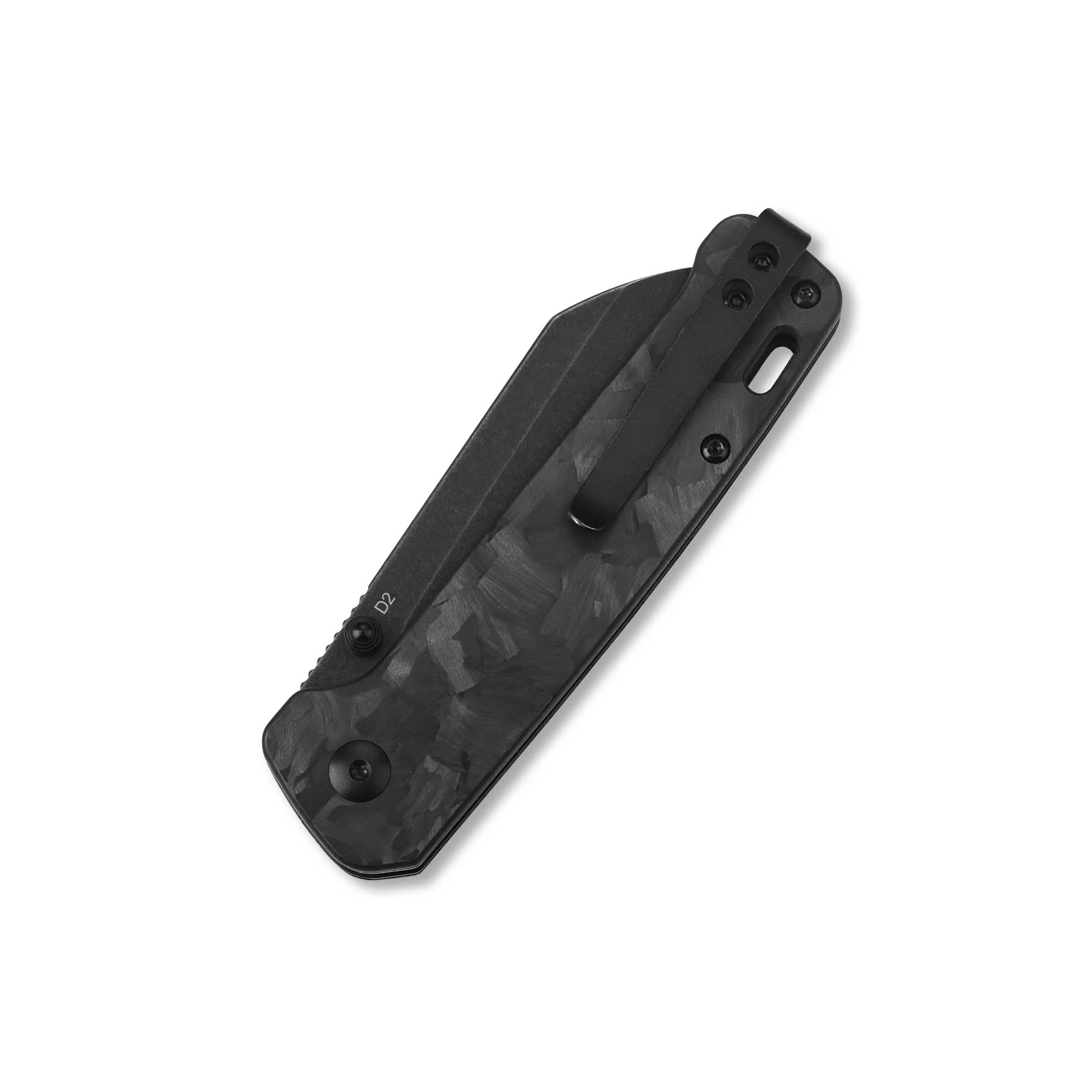 QSP Penguin Liner Lock Pocket Knife D2 Blade Black Shredded CF overlay G10 Handle - Image 6
