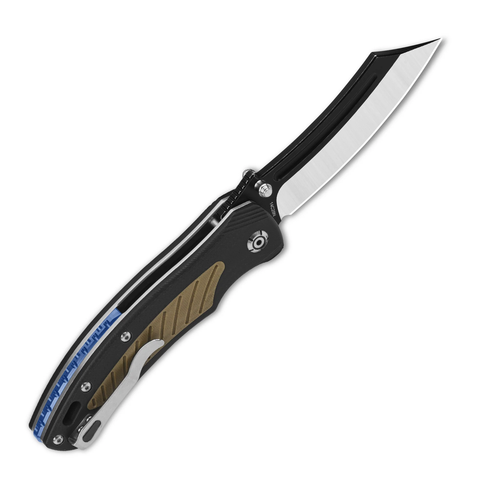 QSP Platypus Liner Lock Pocket Knife Sandvik 14C28N Blade G10 Handle with Ti Backspacer - Image 8