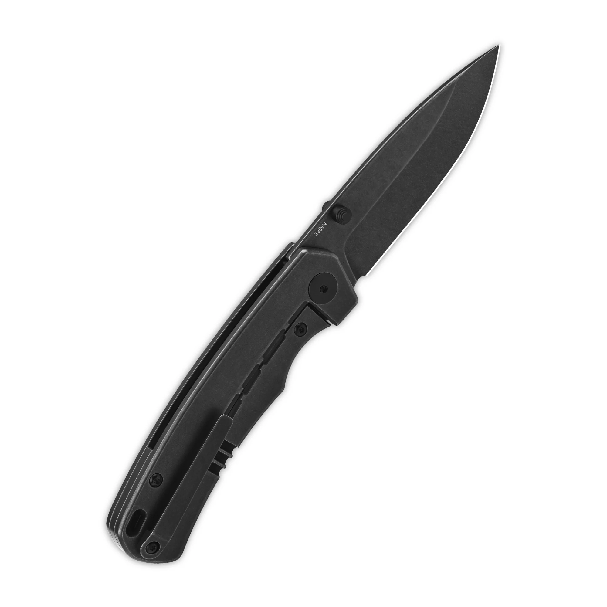QSP Puffin Frame Lock Pocket Knife CPM S35VN Blade Titanium Handle with Blue Camo Carbon Fiber inlay - Image 8