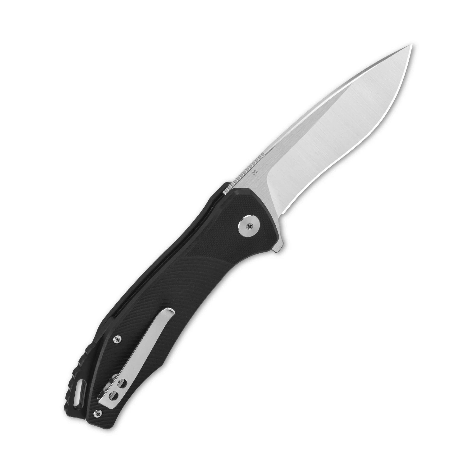 QSP Raven Liner Lock Pocket Knife D2 Blade Black G10 Handle - Image 4