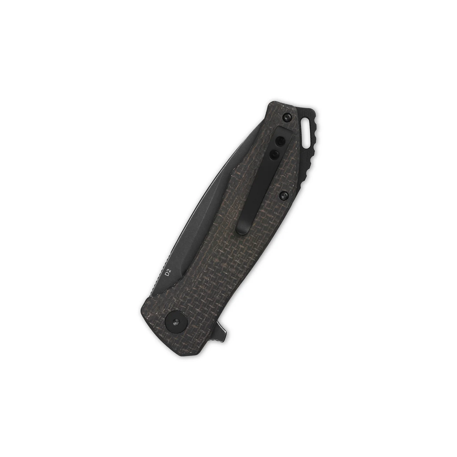 QSP Raven Liner Lock Pocket Knife D2 Blade Dark Brown Micarta Handle - Image 6