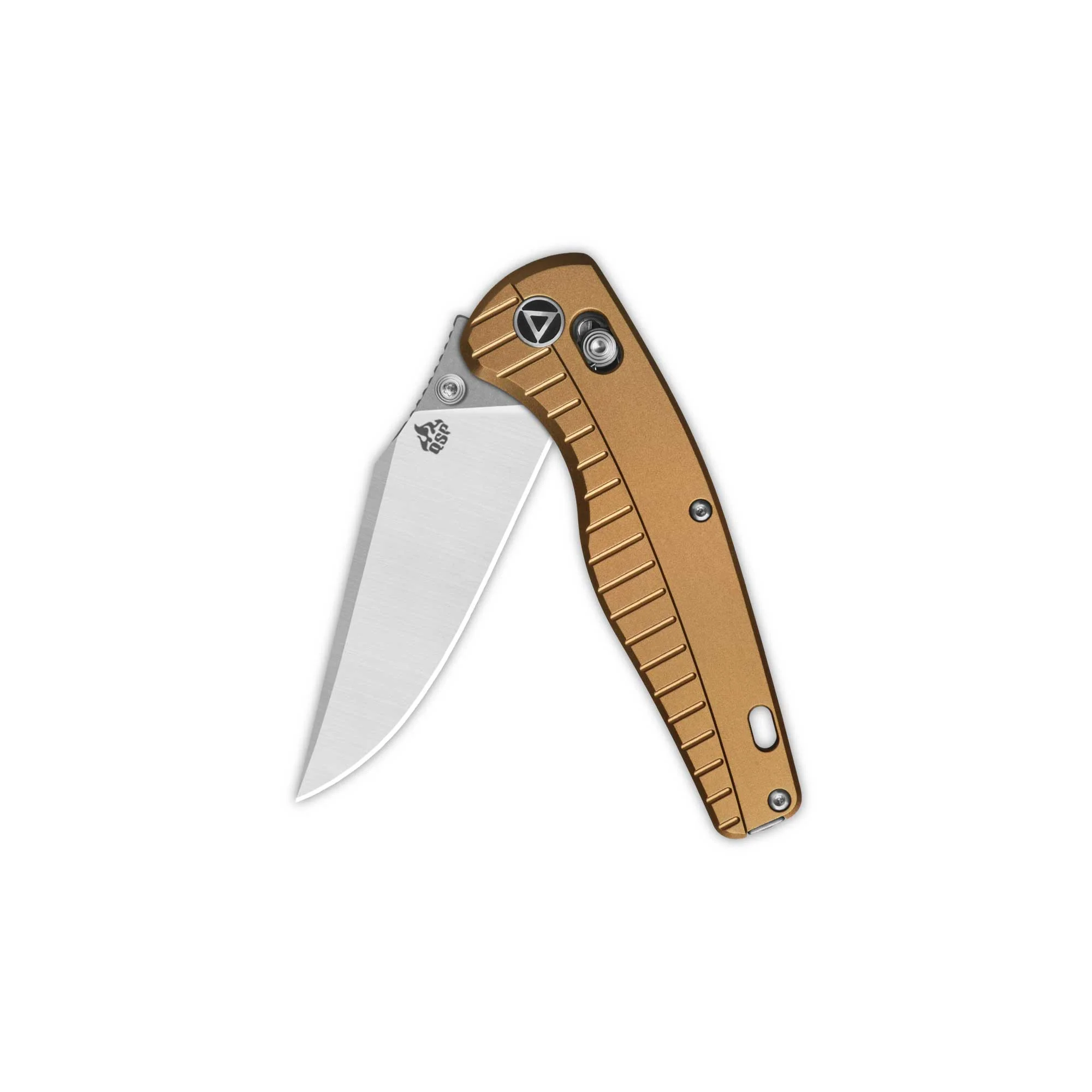 QSP Reptile Glyde Lock Pocket Knife 14C28N Blade Champagne Aluminium Handle - Image 3
