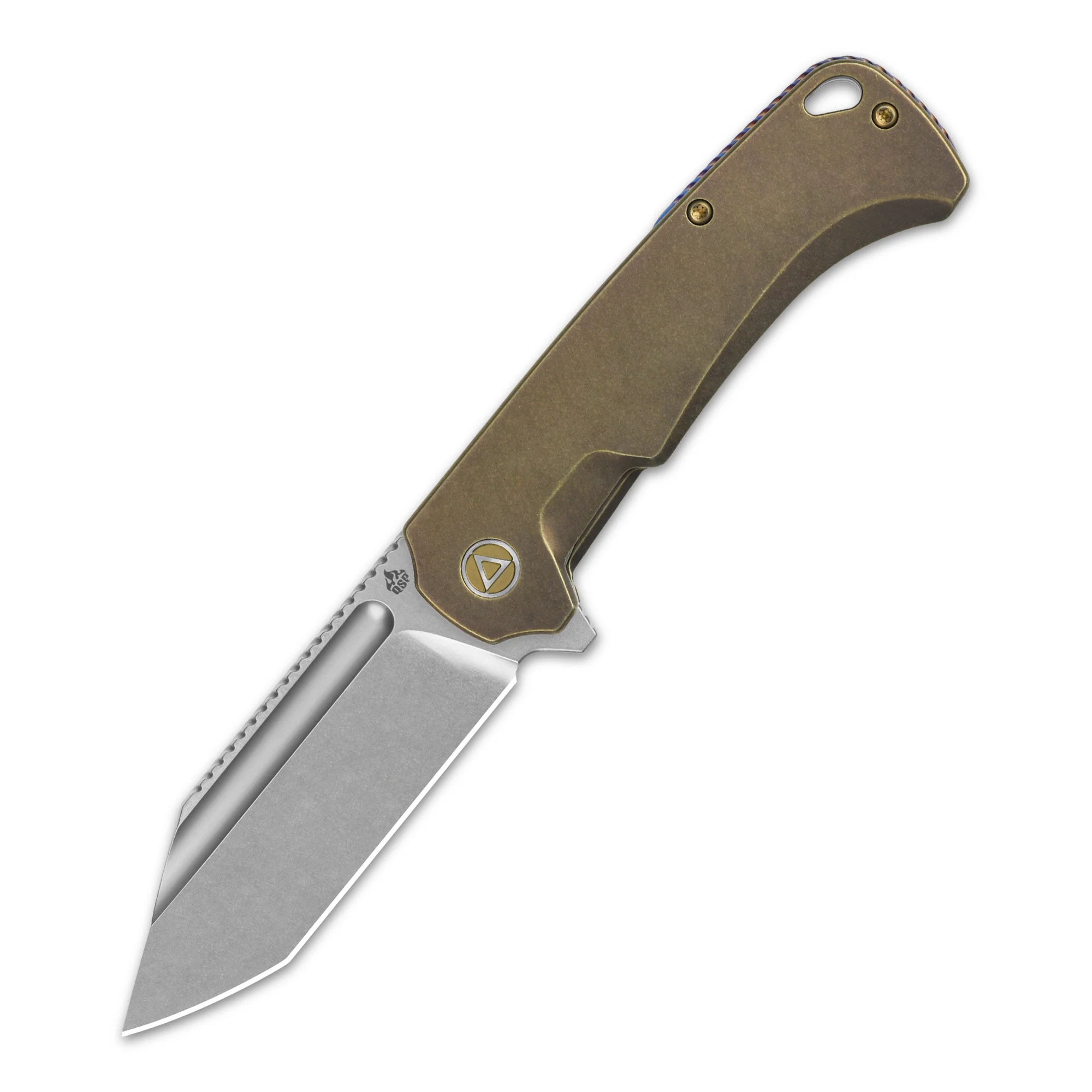 QSP Rhino Pocket Knife Böhler M390 Flat Blade Titanium Handle - Image 13