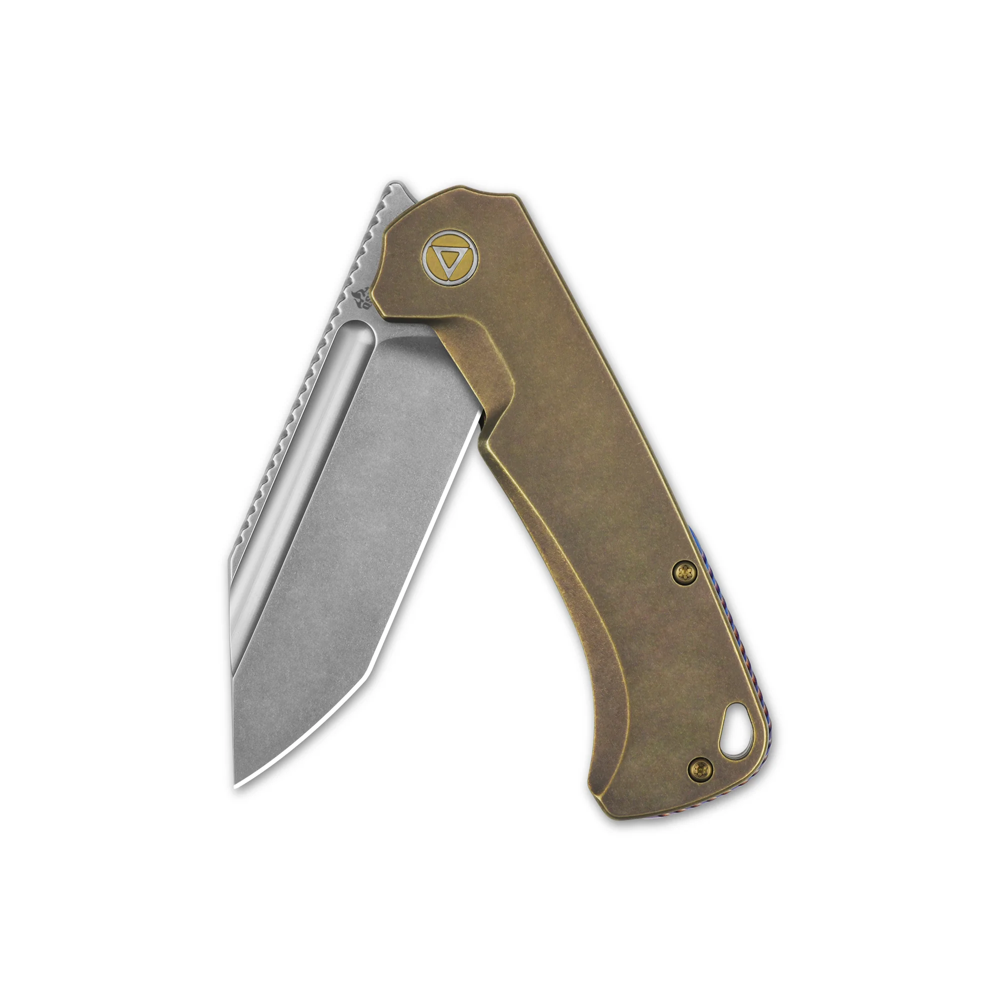 QSP Rhino Pocket Knife Böhler M390 Flat Blade Titanium Handle - Image 16